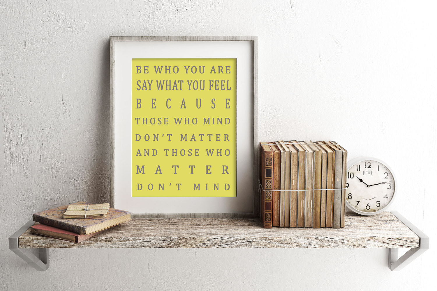 Be Who You Are Positive Life Quote Black and White Art Print for Home Wall Decor