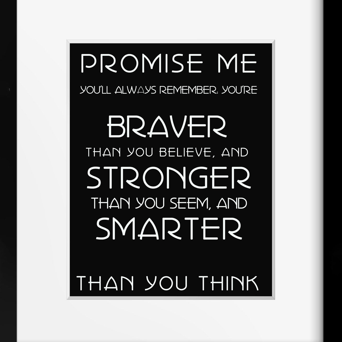 Promise Me Braver Stronger Smarter Winnie The Pooh Art Print, AA Milne Quote Unframed Inspirational Poster