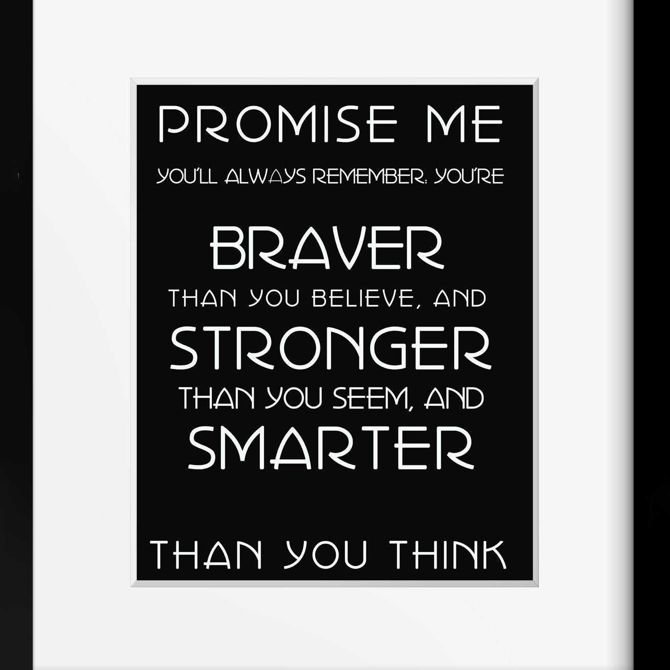 Promise Me Braver Stronger Smarter Winnie The Pooh Art Print, AA Milne Quote Unframed Inspirational Poster