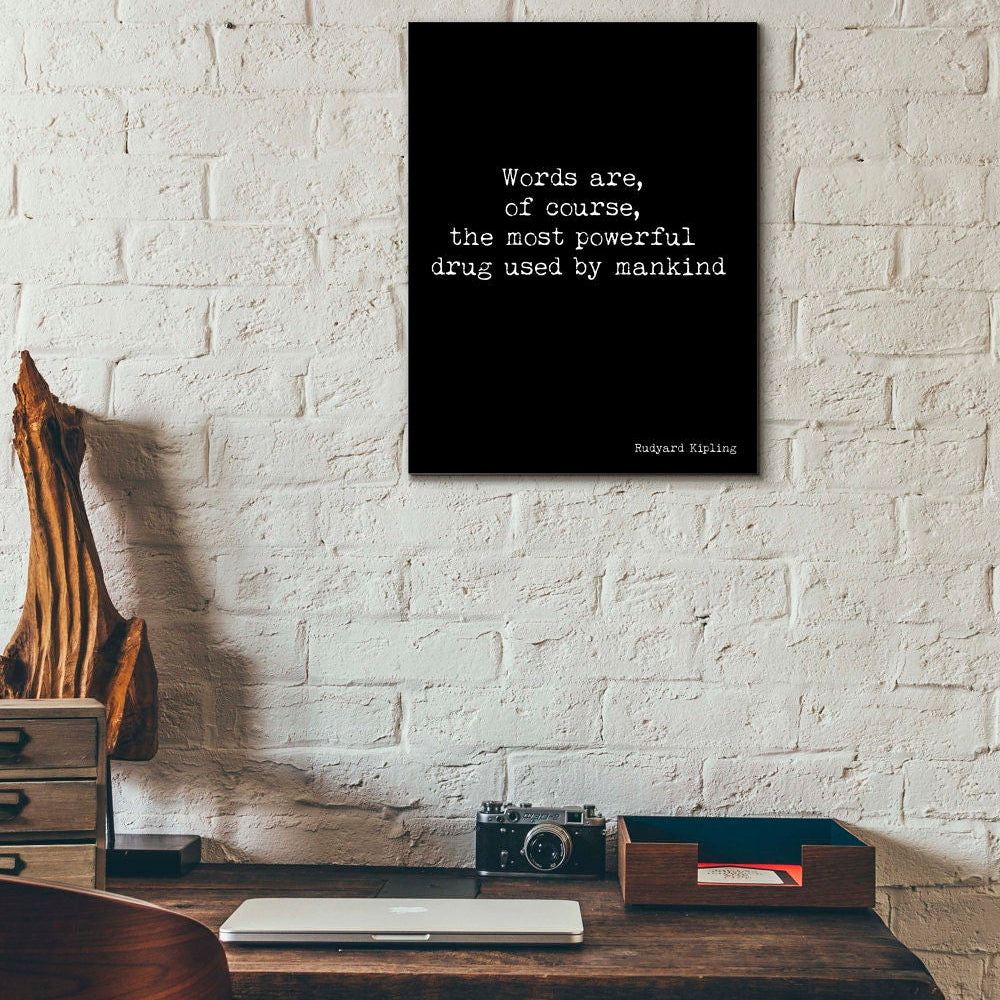 Rudyard Kipling 'Words' Quote Wall Art Literary Art Print