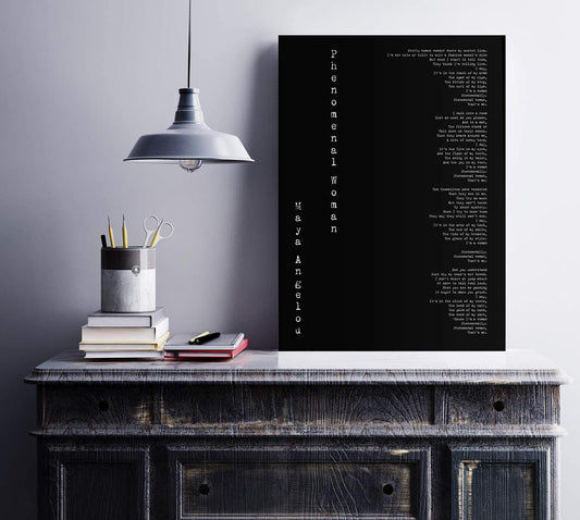 Maya Angelou Poem Print – “Phenomenal Woman” Full Text Literary Wall Art