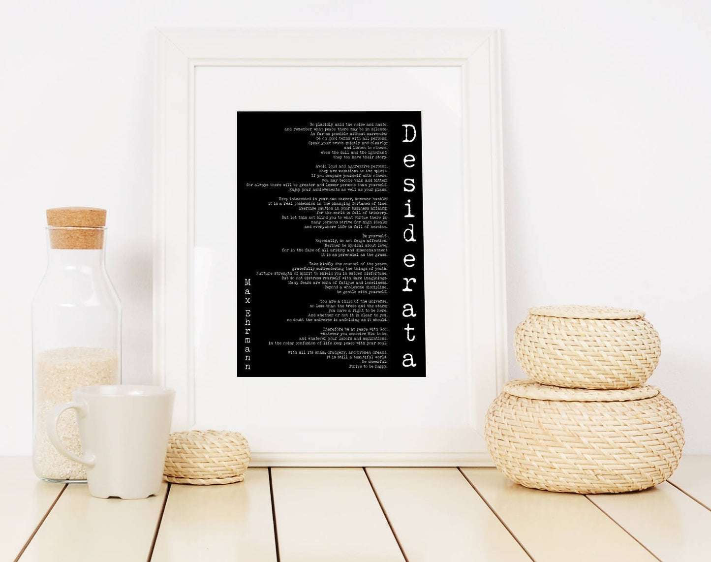 Desiderata Print - Minimalist Literary Max Ehrmann Art - Unframed & Framed