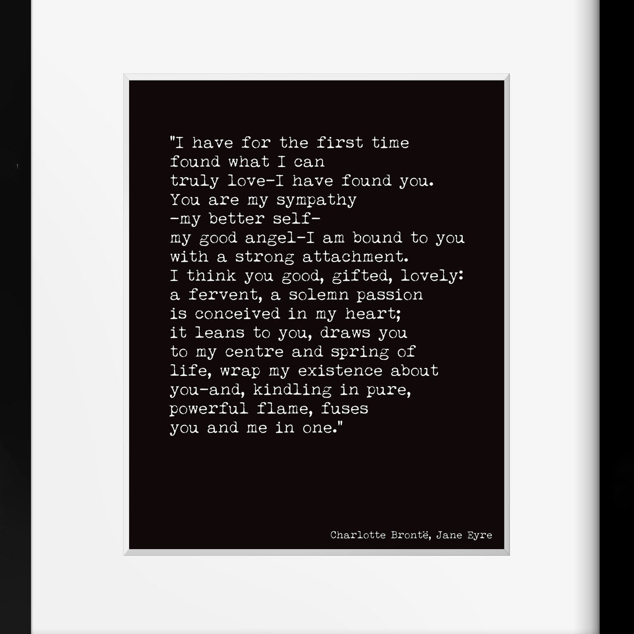 Jane Eyre Print, Charlotte Bronte Literary Art Poster