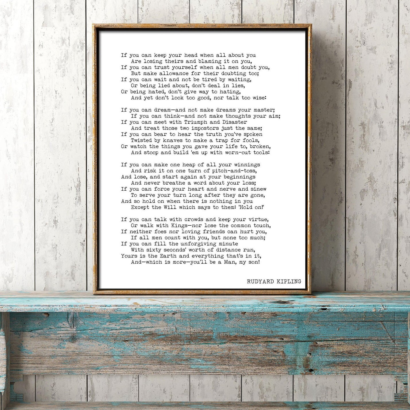 IF Rudyard Kipling Poem, If Poem Art Print in Black and White