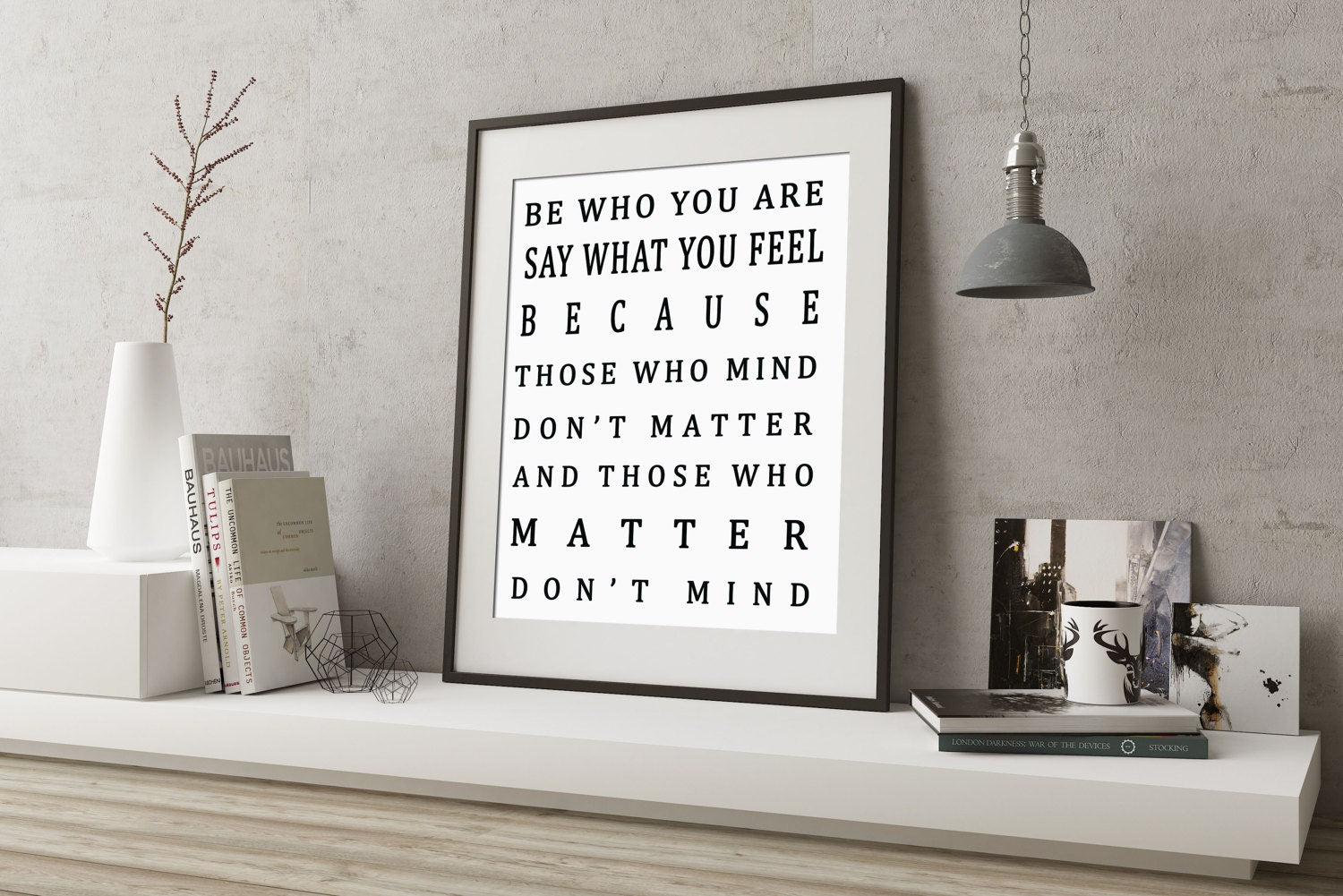 Be Who You Are Quote Typographic Print, Framed & Unframed Home Wall Decor