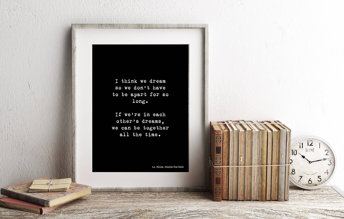 Winnie the Pooh Dream Quote Print – AA Milne Framed or Unframed Art Decor