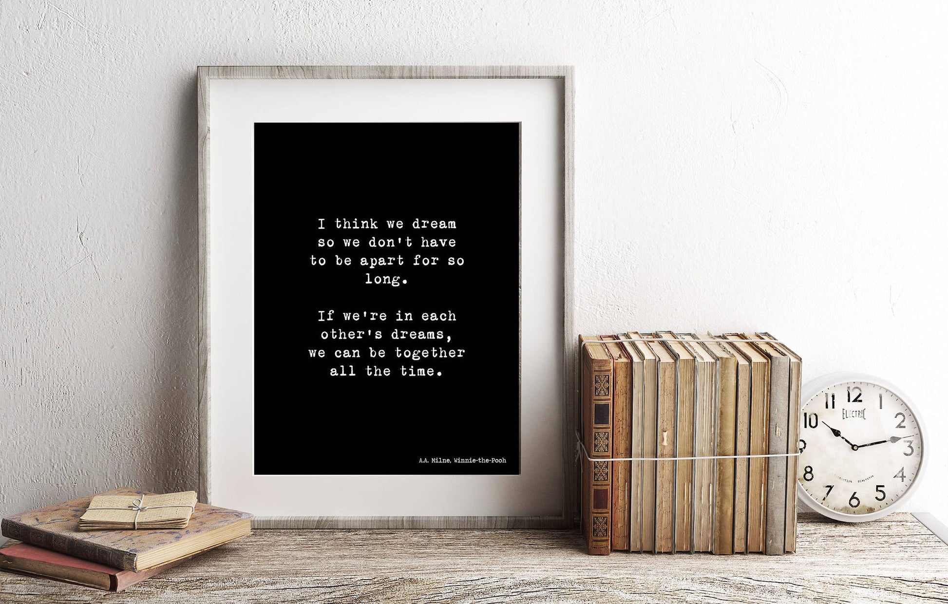 Winnie the Pooh Dream Quote Print – AA Milne Framed or Unframed Art Decor