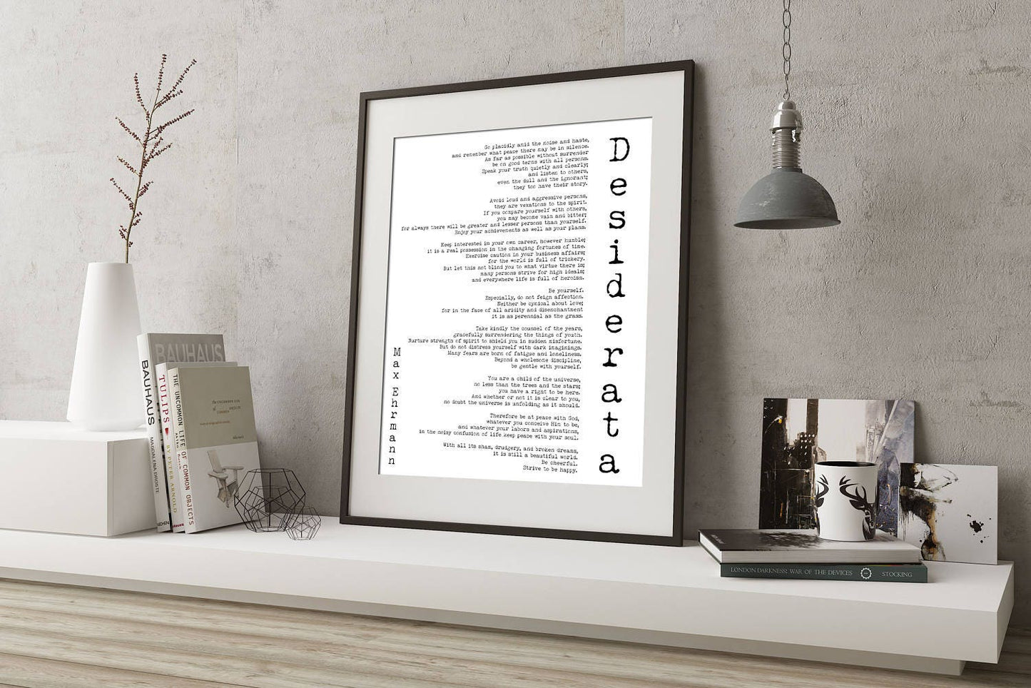 Desiderata Print - Minimalist Literary Max Ehrmann Art - Unframed & Framed
