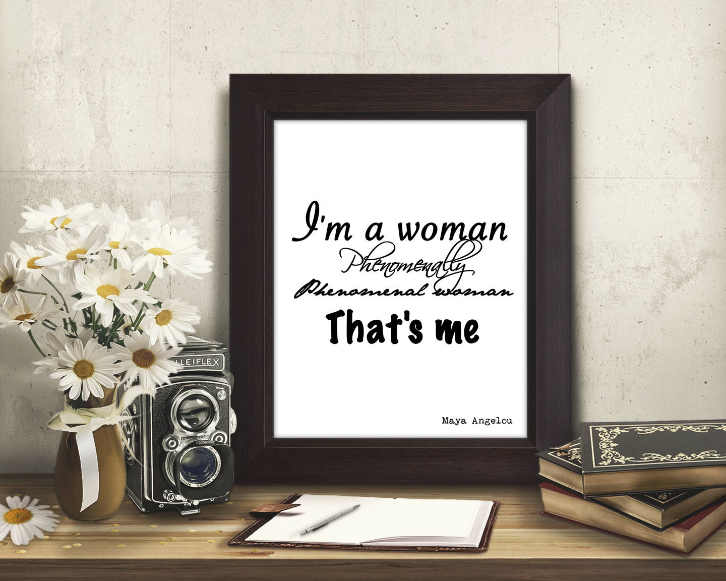 Maya Angelou Quote Print – “Phenomenal Woman” Literary Wall Art
