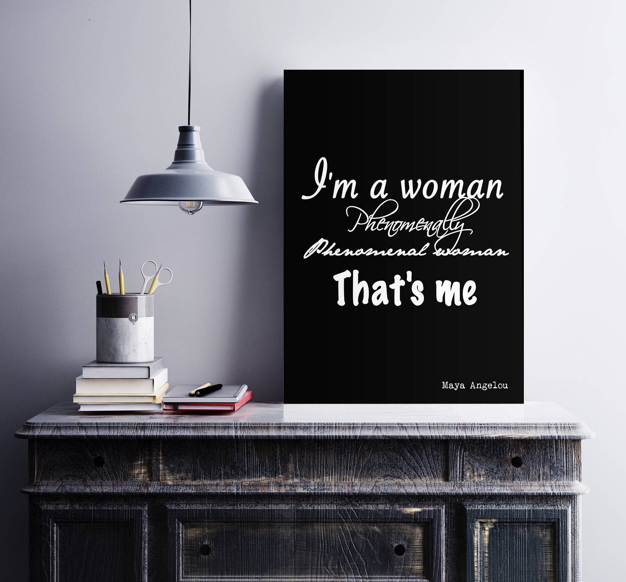 Maya Angelou Quote Print – “Phenomenal Woman” Literary Wall Art