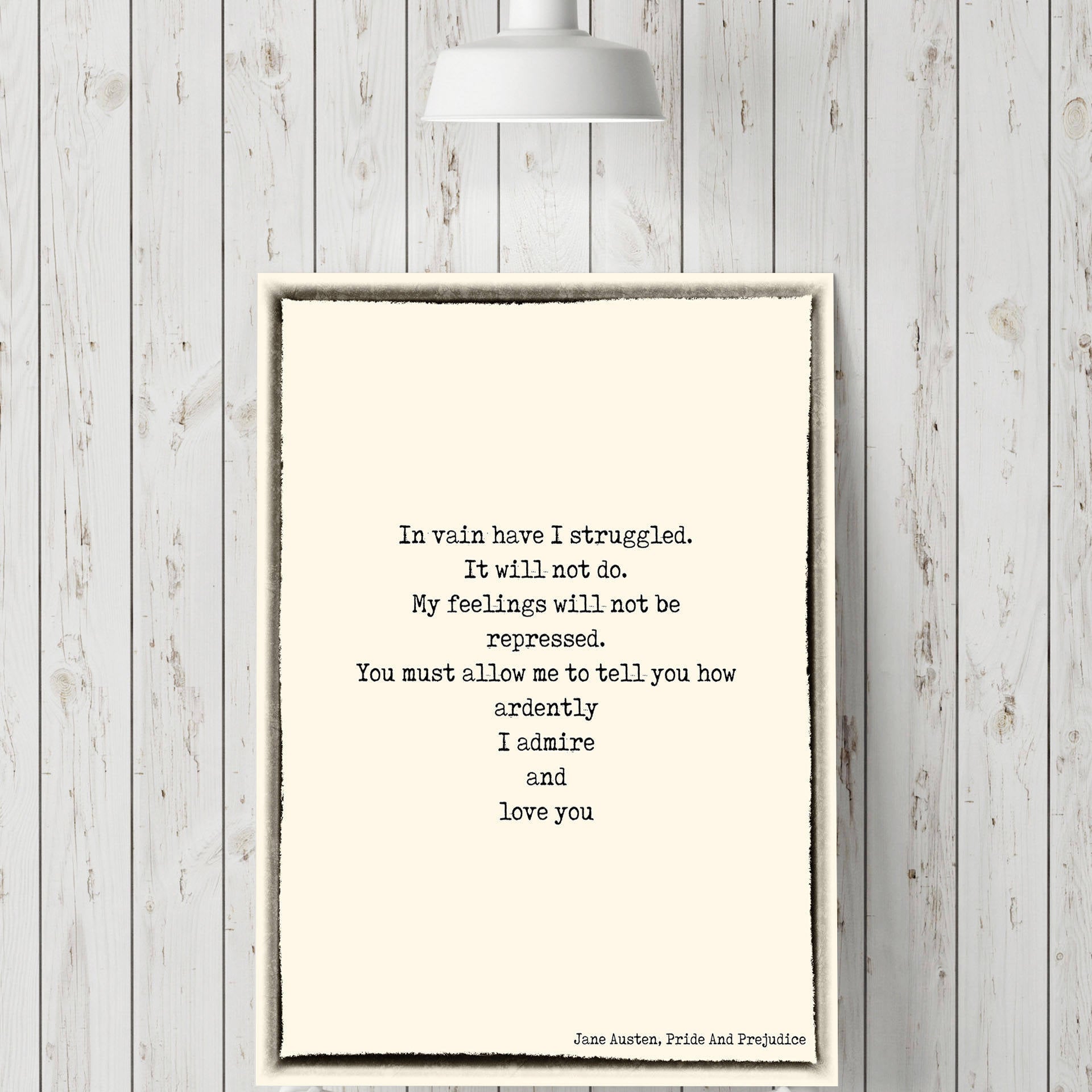 Pride and Prejudice Print, Mr. Darcy Love Quote
