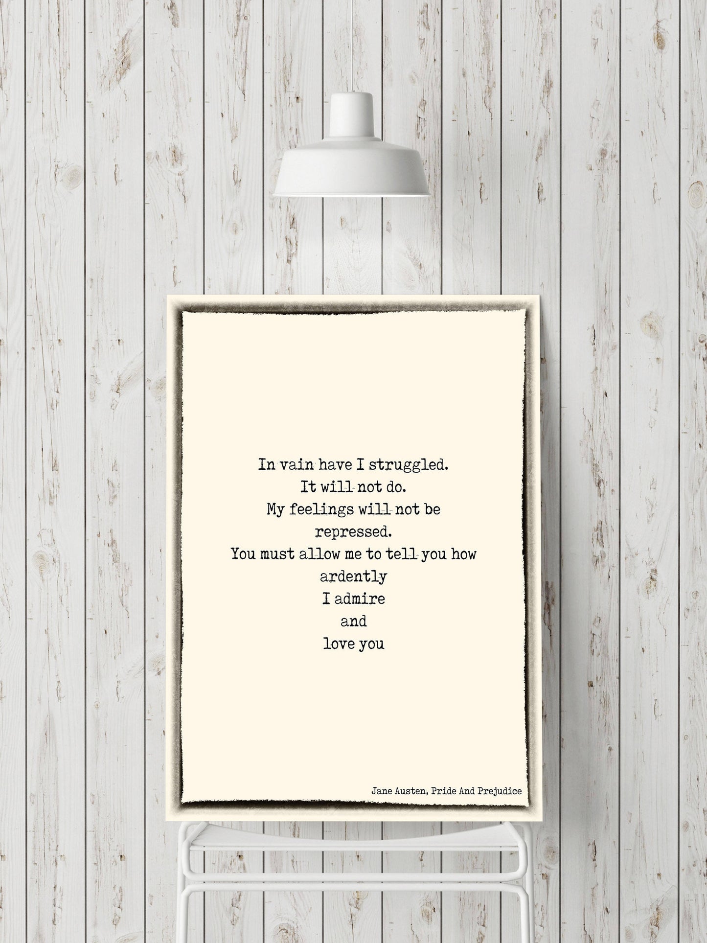Pride and Prejudice Print, Mr. Darcy Love Quote