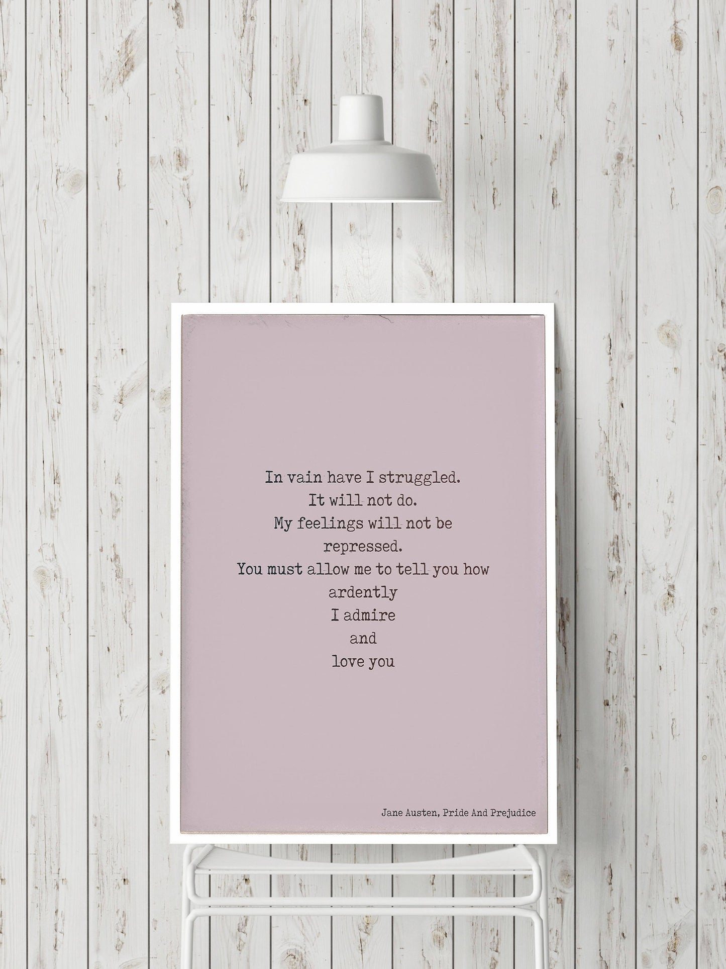 Pride and Prejudice Print, Mr. Darcy Love Quote