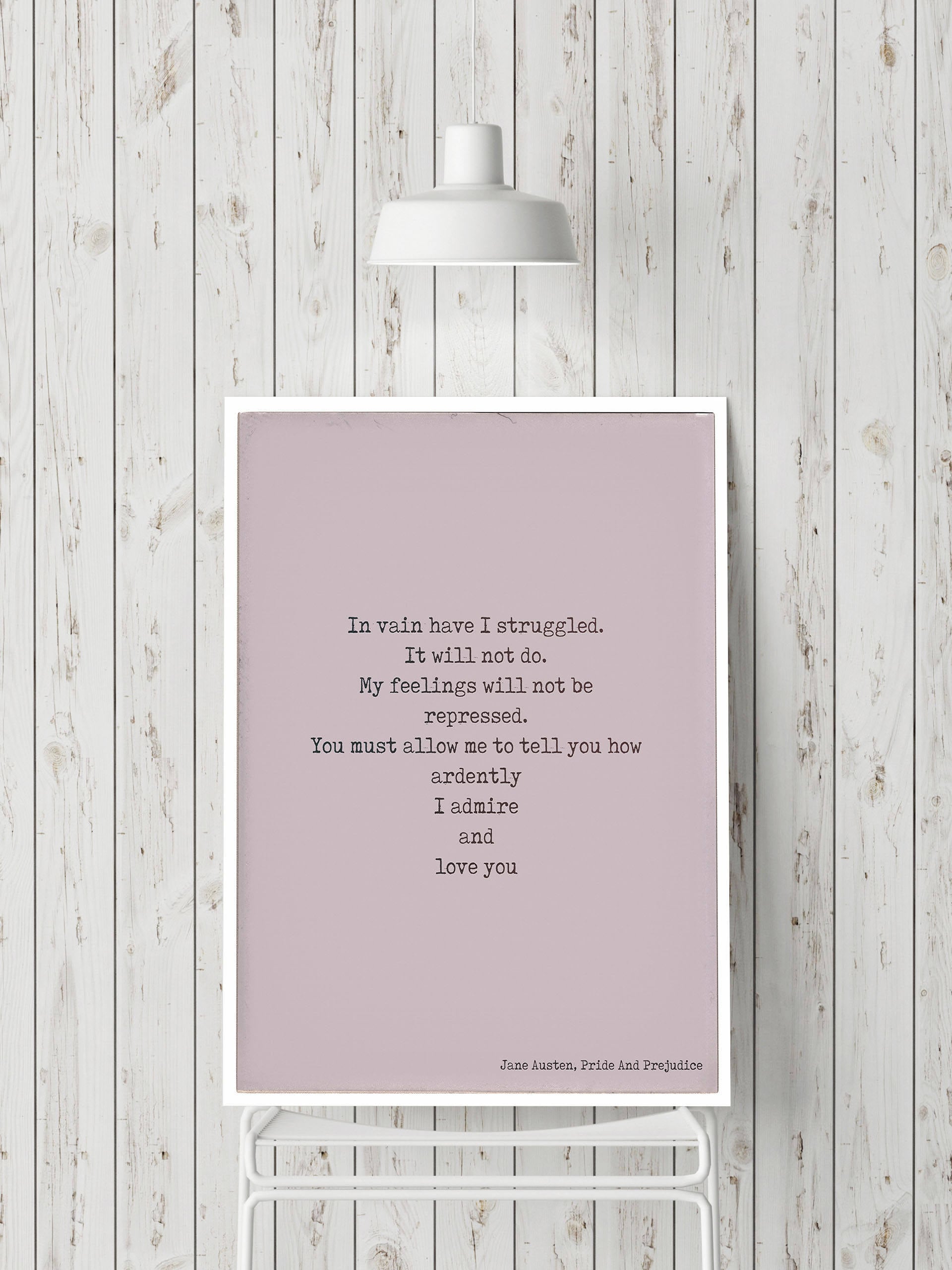 Pride and Prejudice Print, Mr. Darcy Love Quote