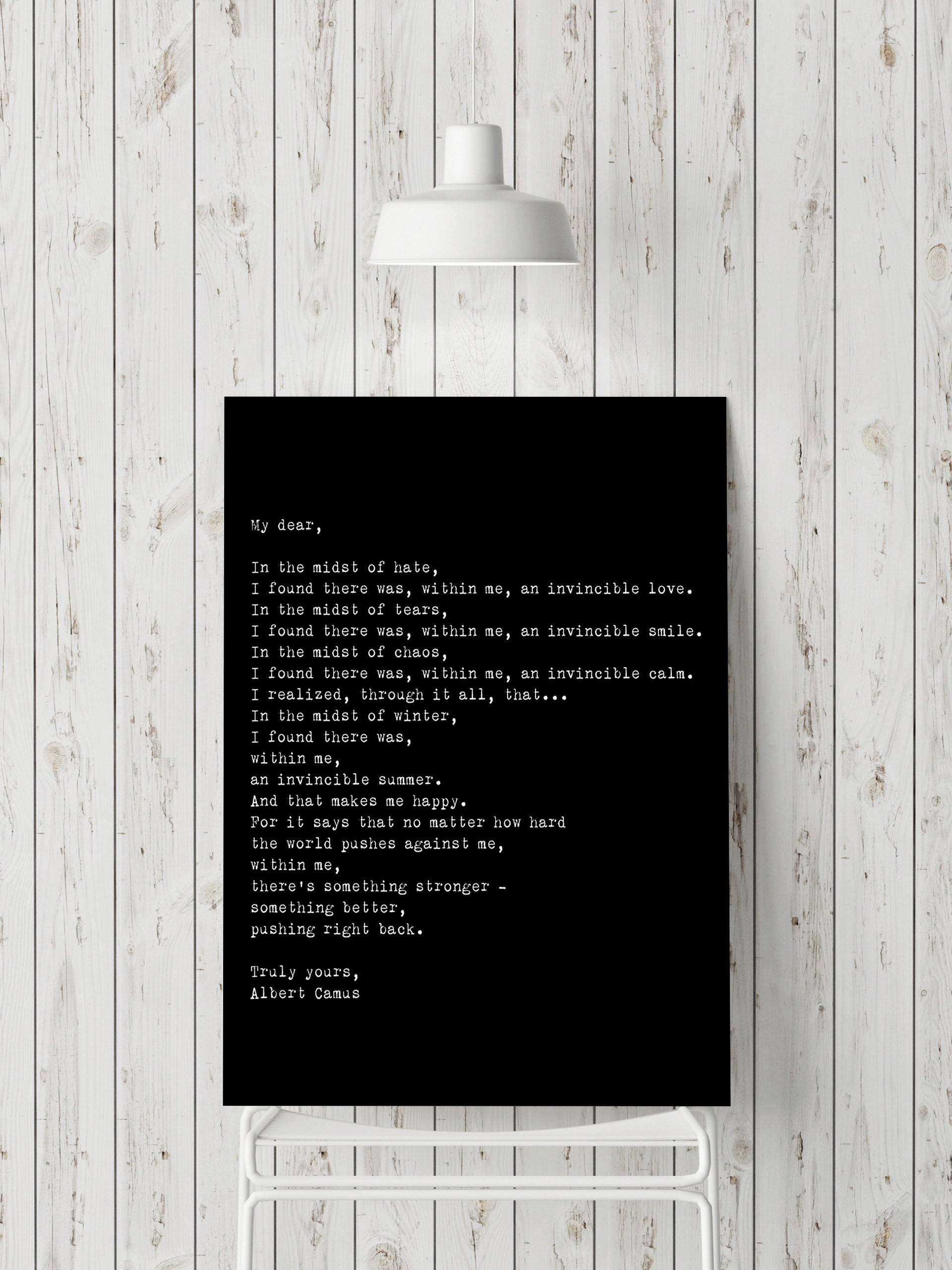 Albert Camus Depths of Winter Literature Quote Cultured Wall Decor Art Print