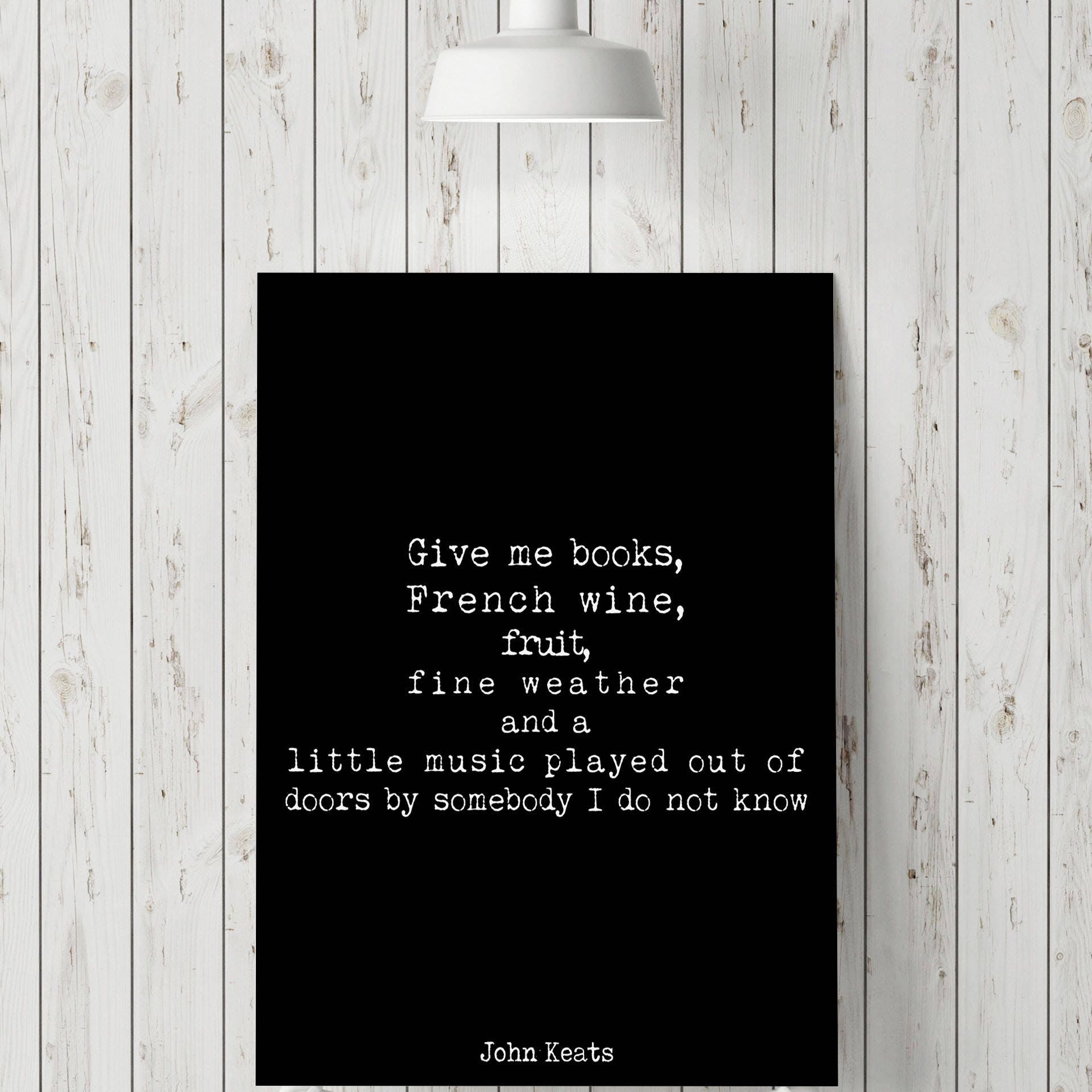 John Keats Quote Art Print – Minimalist Black & White Literary Wall Decor