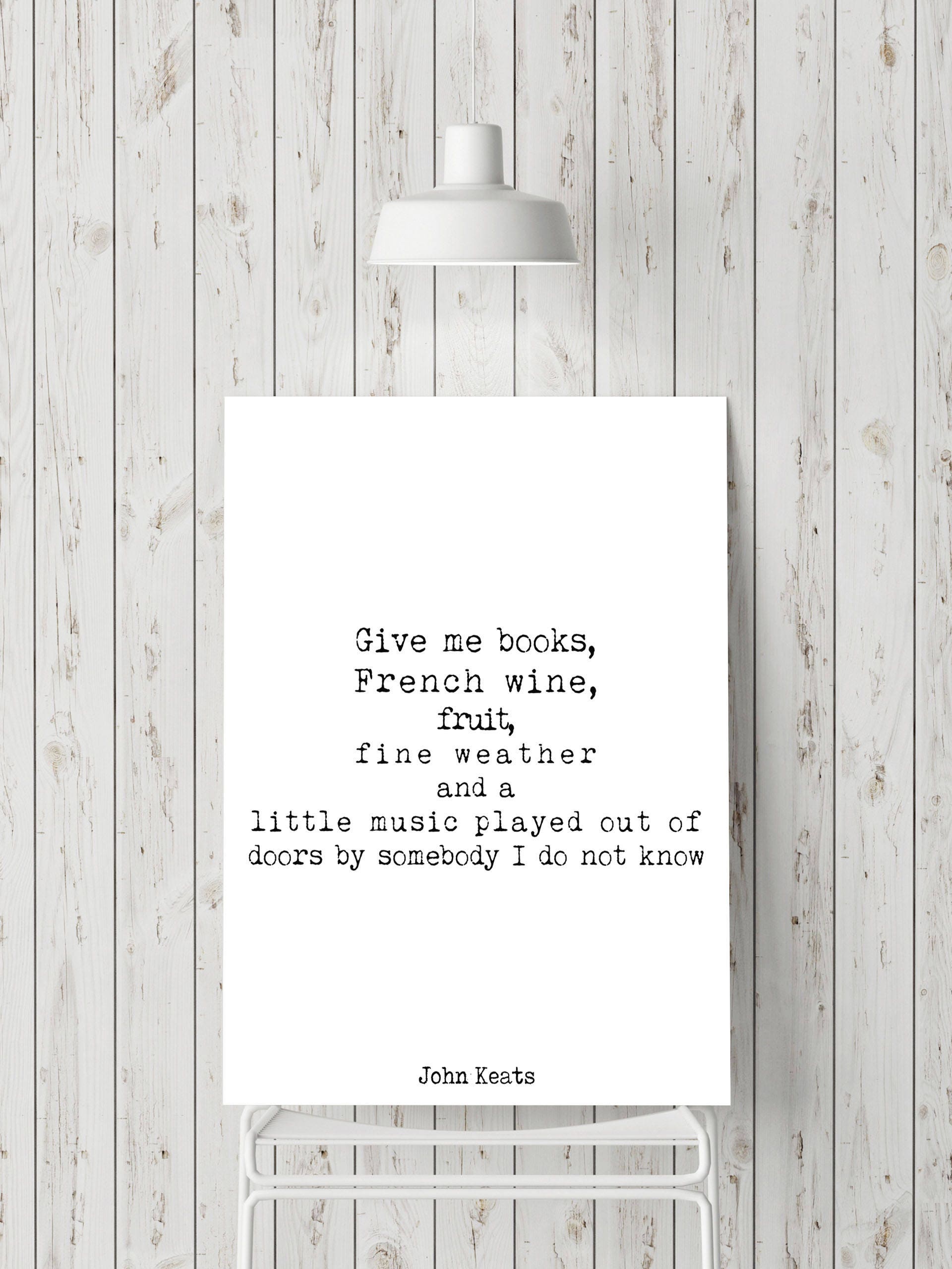 John Keats Quote Art Print – Minimalist Black & White Literary Wall Decor