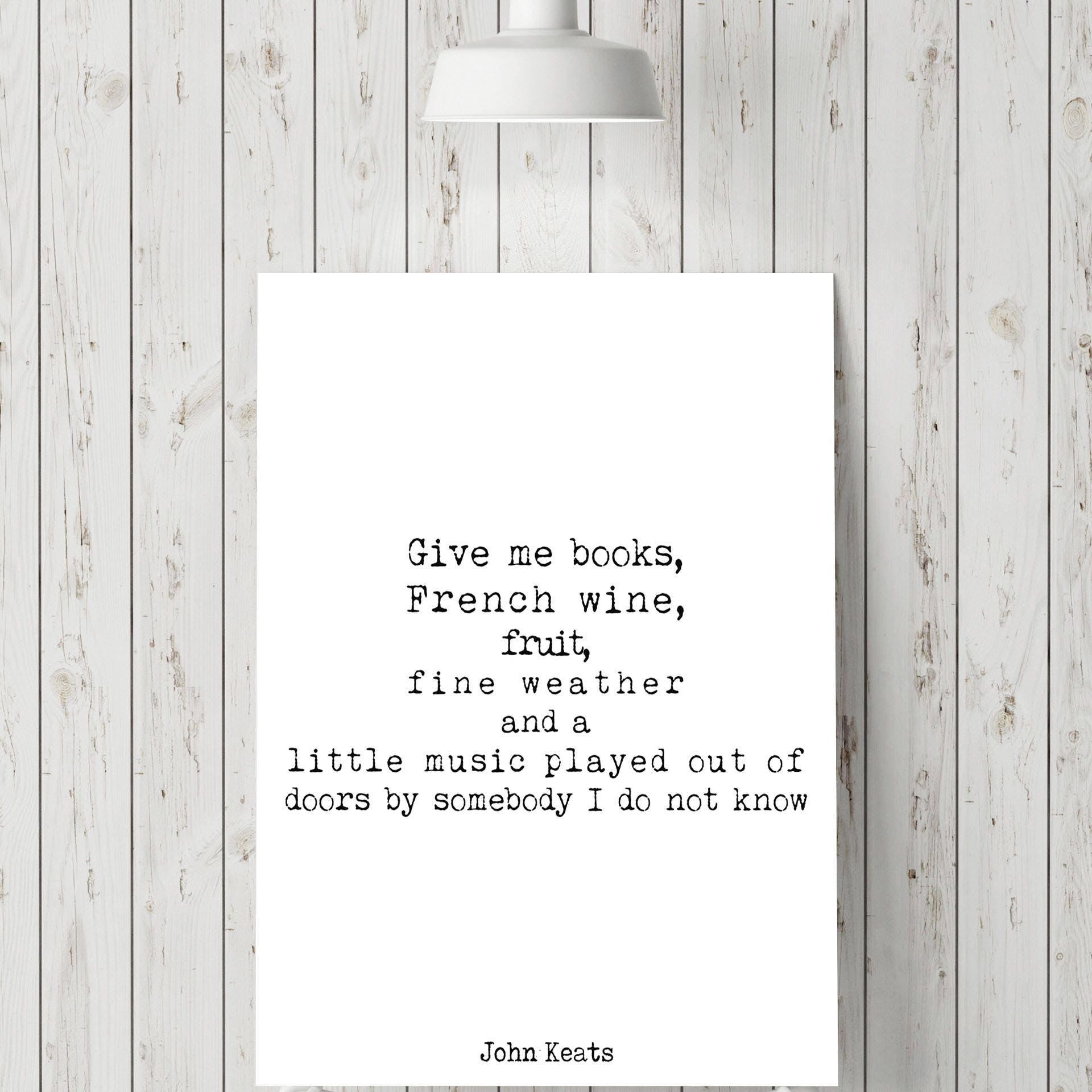 John Keats Quote Art Print – Minimalist Black & White Literary Wall Decor
