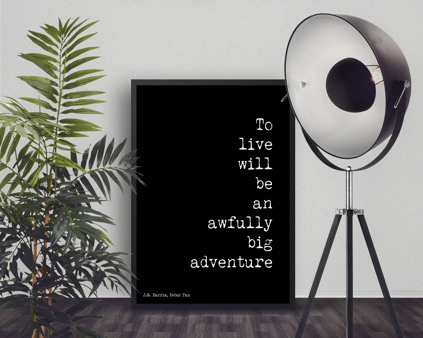 Peter Pan Quote Print – To Live Will Be an Awfully Big Adventure – JM Barrie Literary Poster, Unframed Wall Art