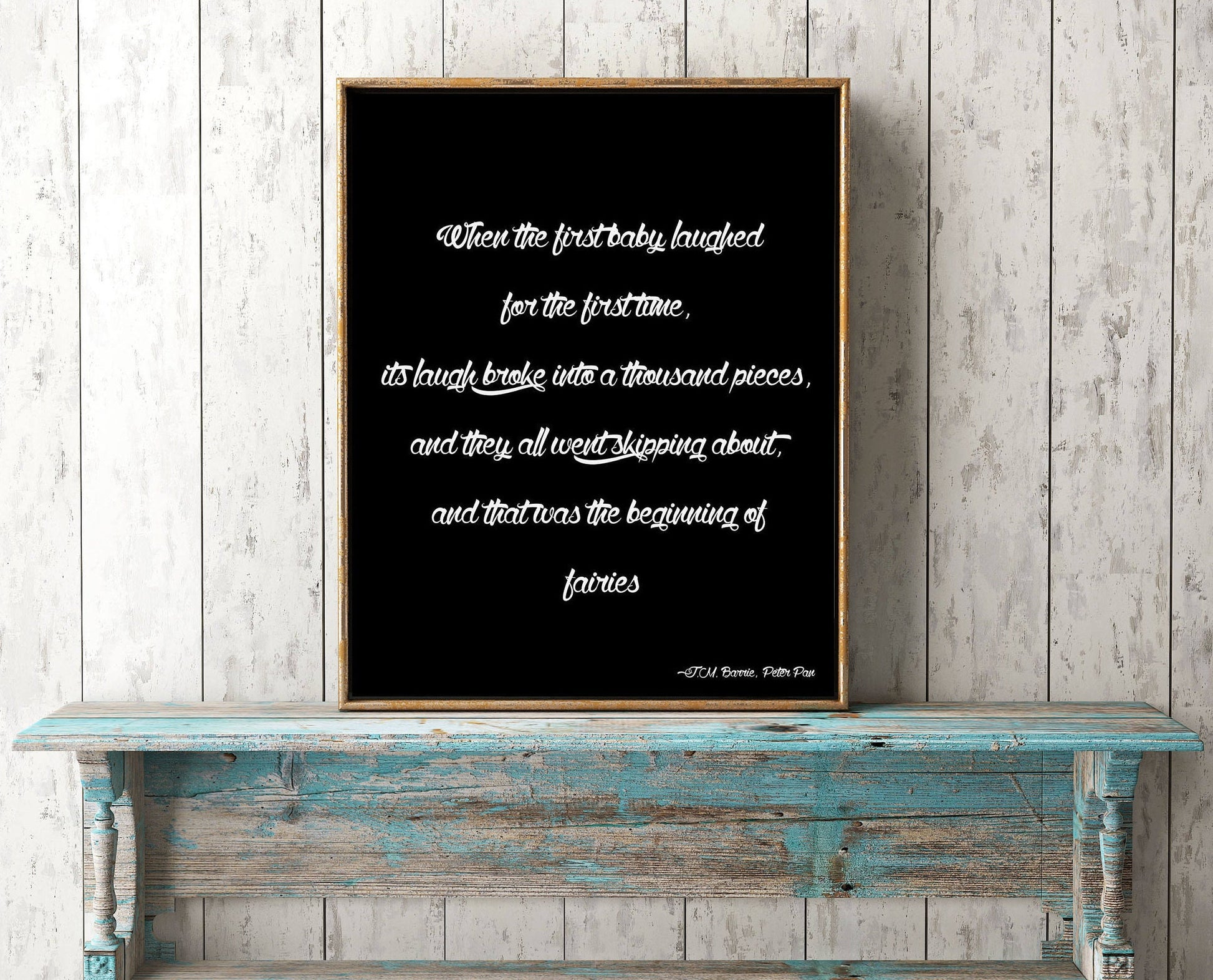 Peter Pan Quote Print J.M. Barrie Literary Wall Art Fairies Nursery Decor