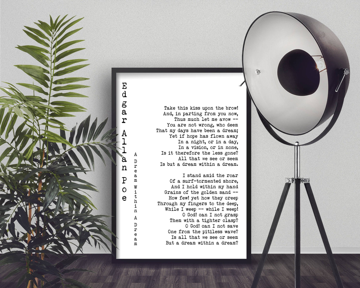 Edgar Allan Poe A Dream Within a Dream Quote Print, Classic Poetry Wall Art