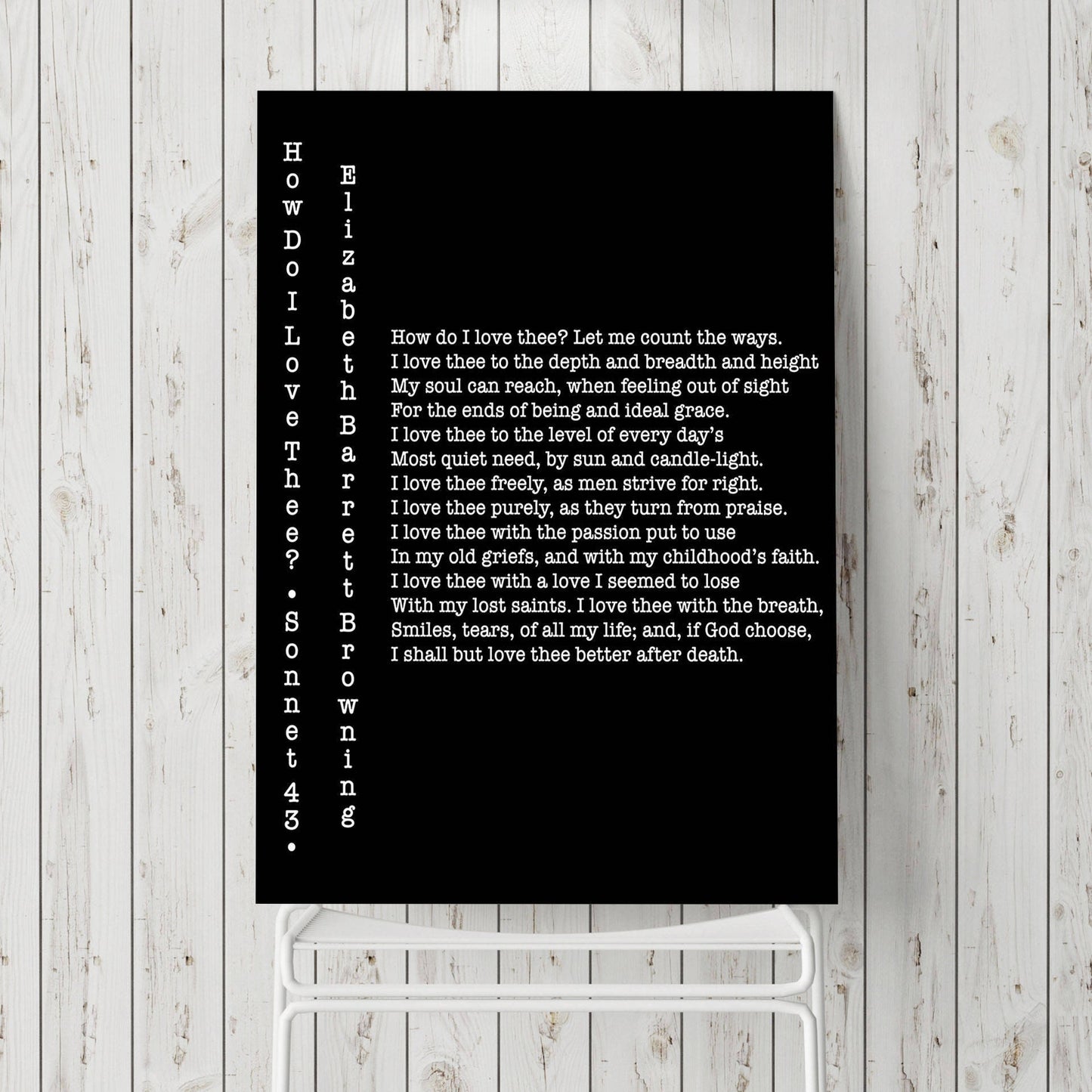 How Do I Love Thee Print – Elizabeth Barrett Browning Sonnet 43 Poetry Wall Art