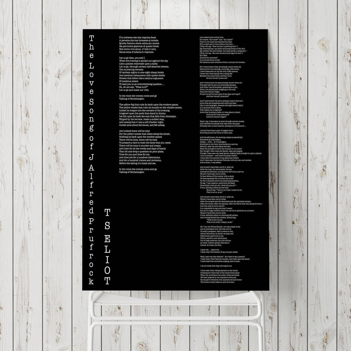 T.S. Eliot Poem Wall Art The Love Song of J Alfred Prufrock