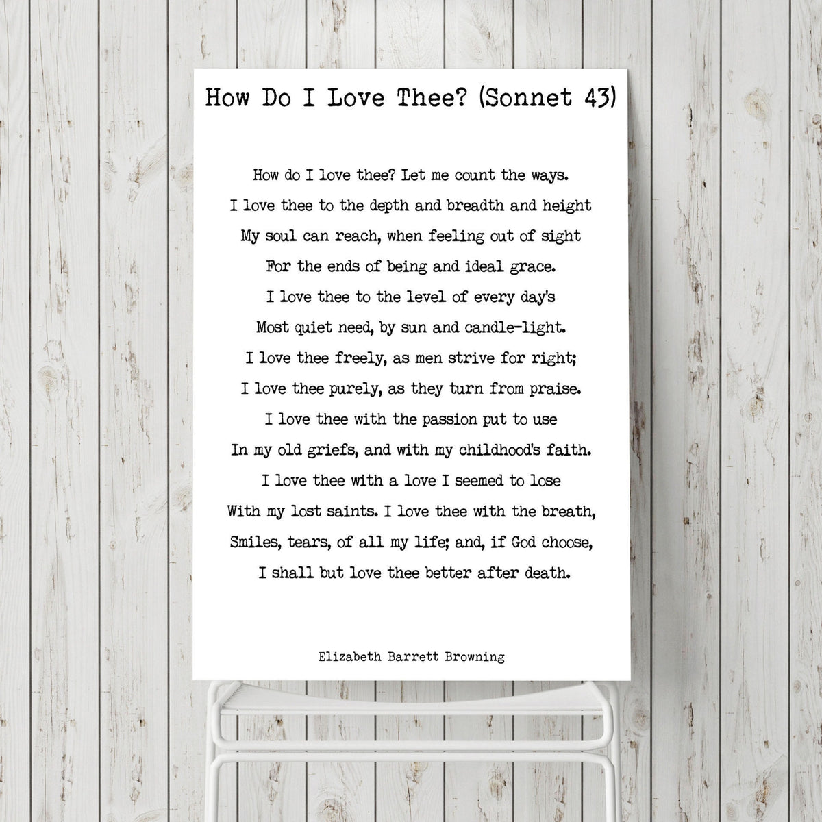 Elizabeth Barrett Browning Sonnet 43 Love Poem Print