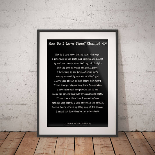 Elizabeth Barrett Browning Sonnet 43 Love Poem Print