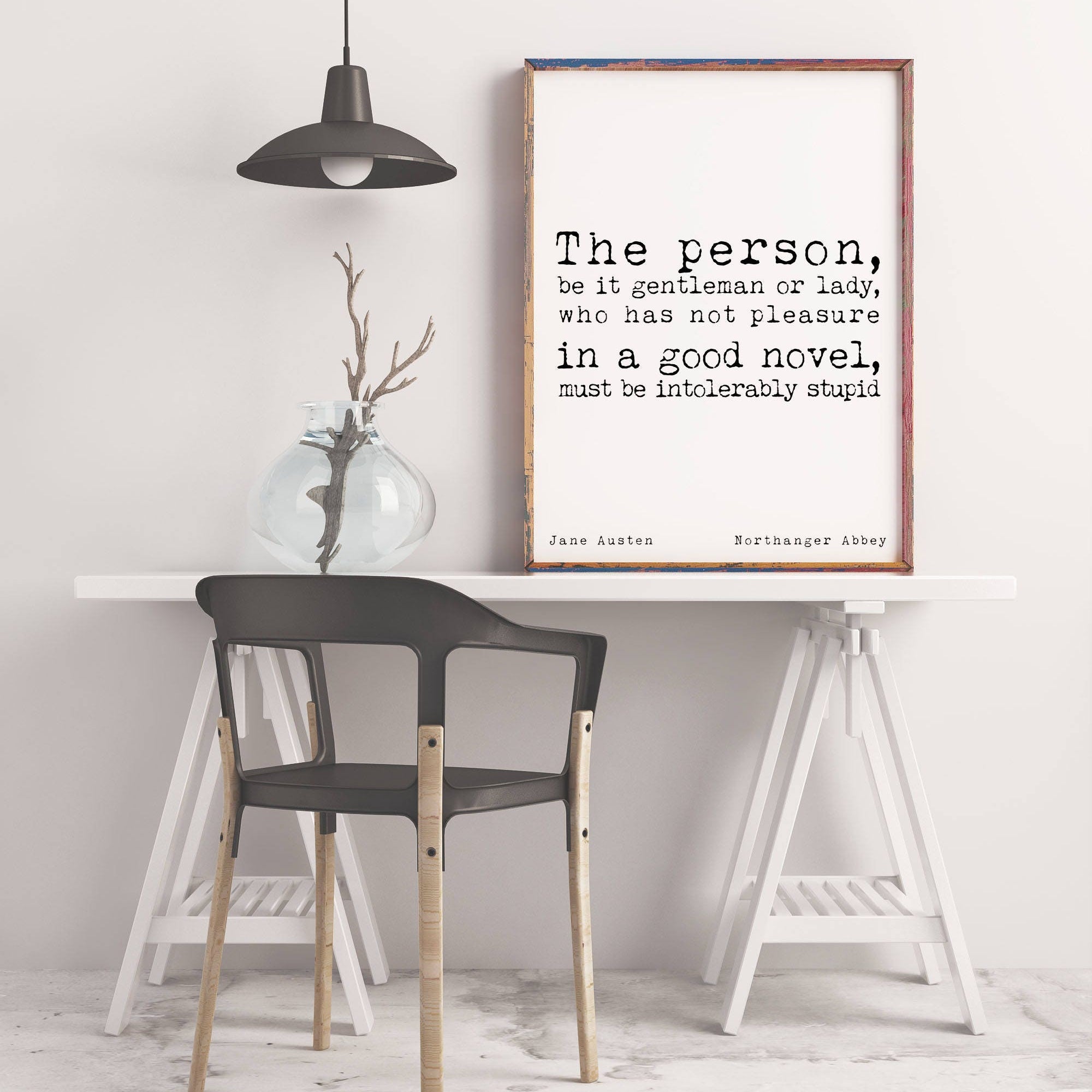 Jane Austen Quote Print, Northanger Abbey Literary Wall Art