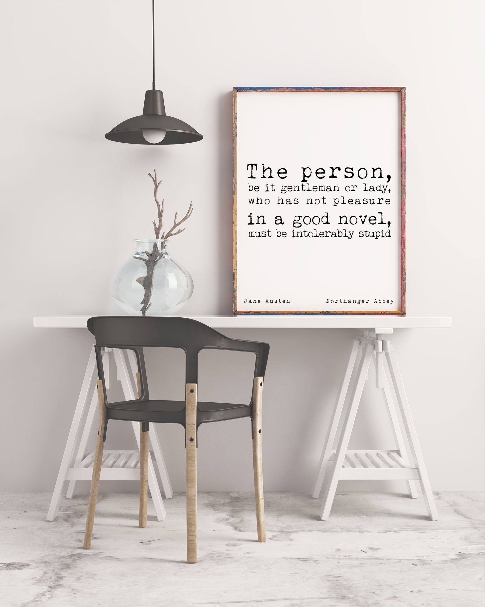 Jane Austen Quote Print, Northanger Abbey Literary Wall Art
