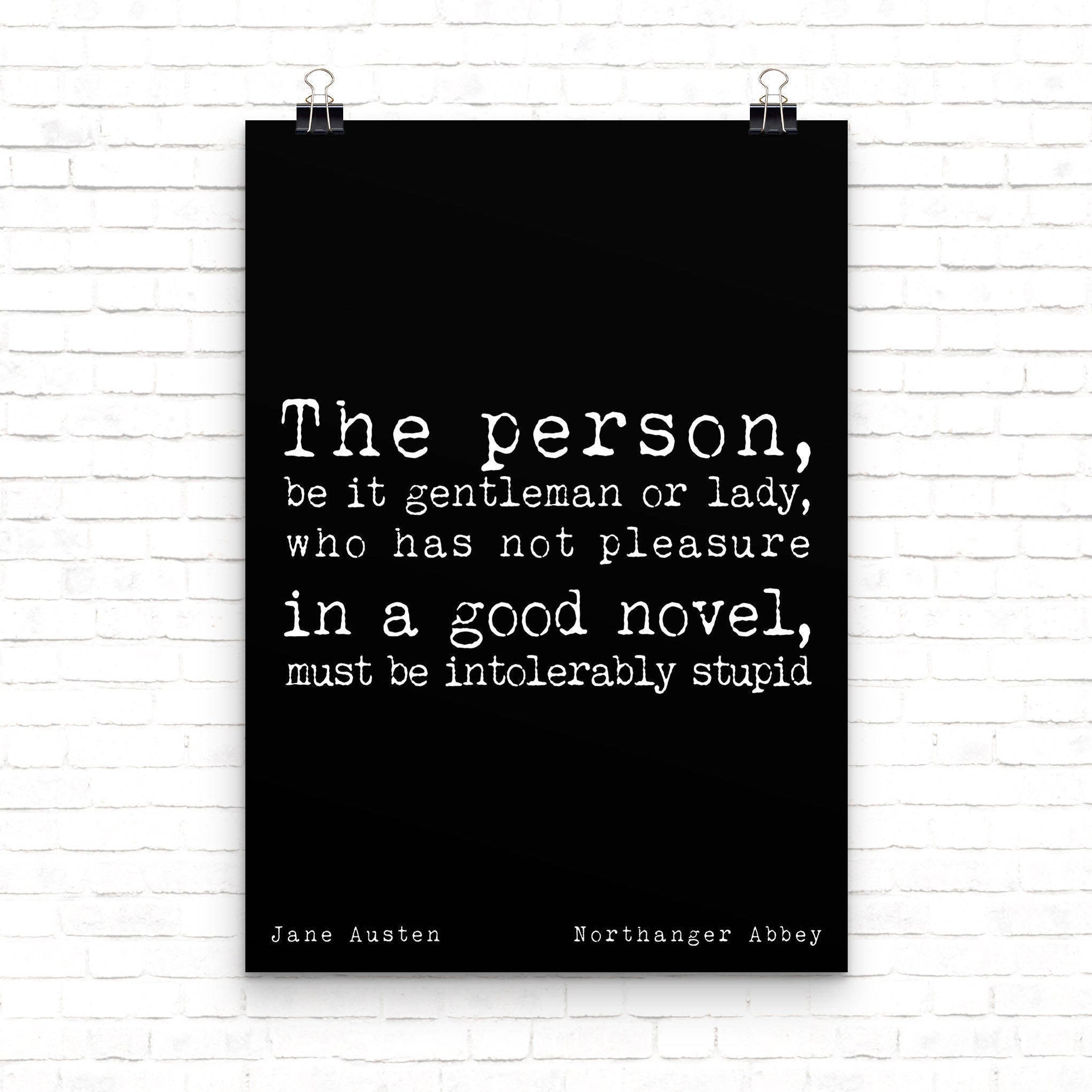 Jane Austen Quote Print, Northanger Abbey Literary Wall Art