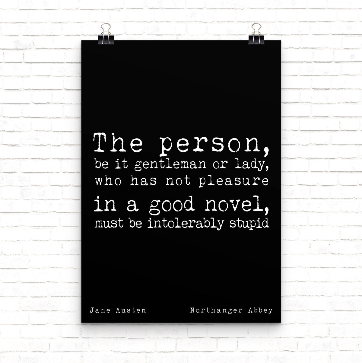 Jane Austen Quote Print, Northanger Abbey Literary Wall Art