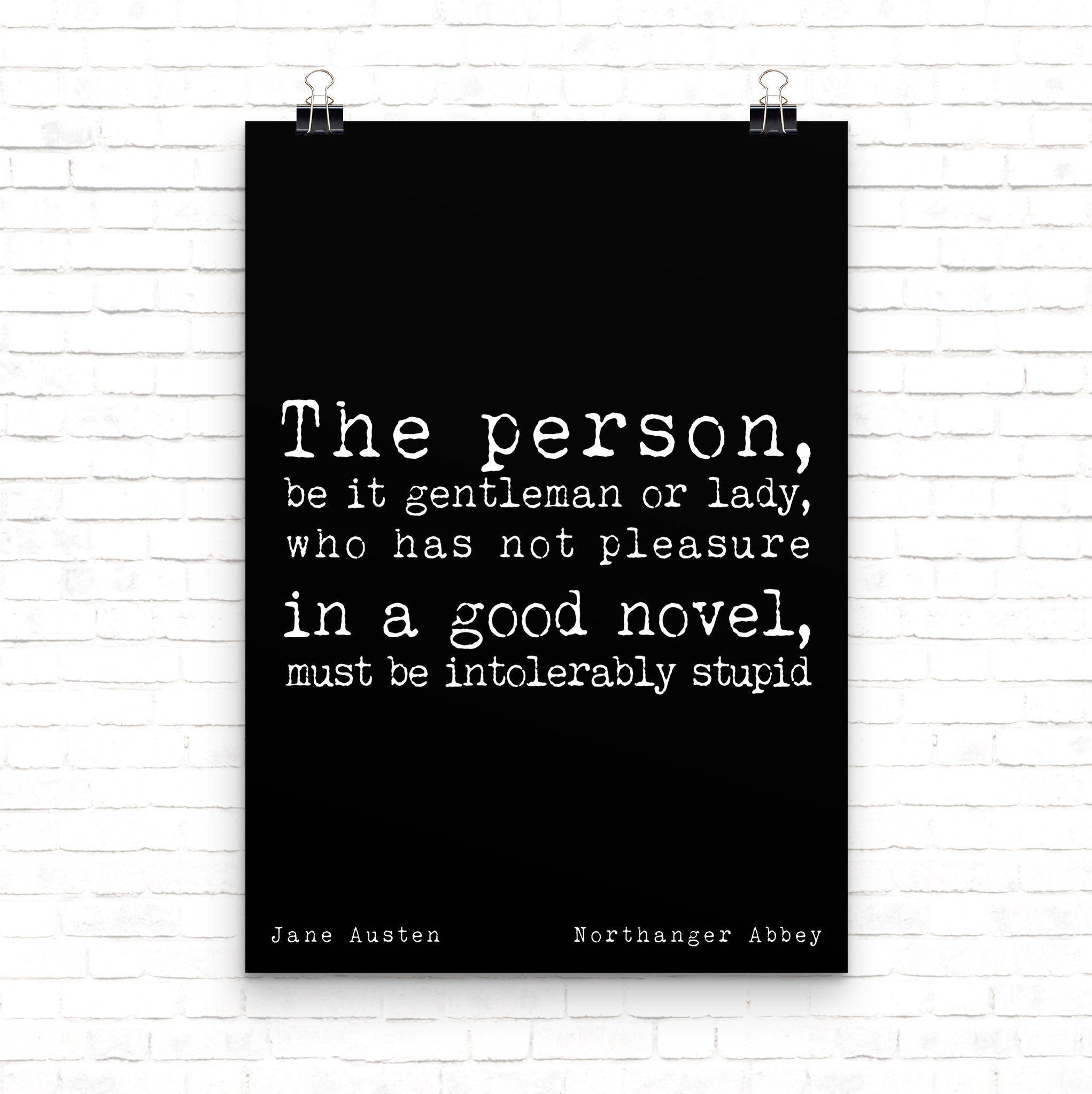 Jane Austen Quote Print, Northanger Abbey Literary Wall Art