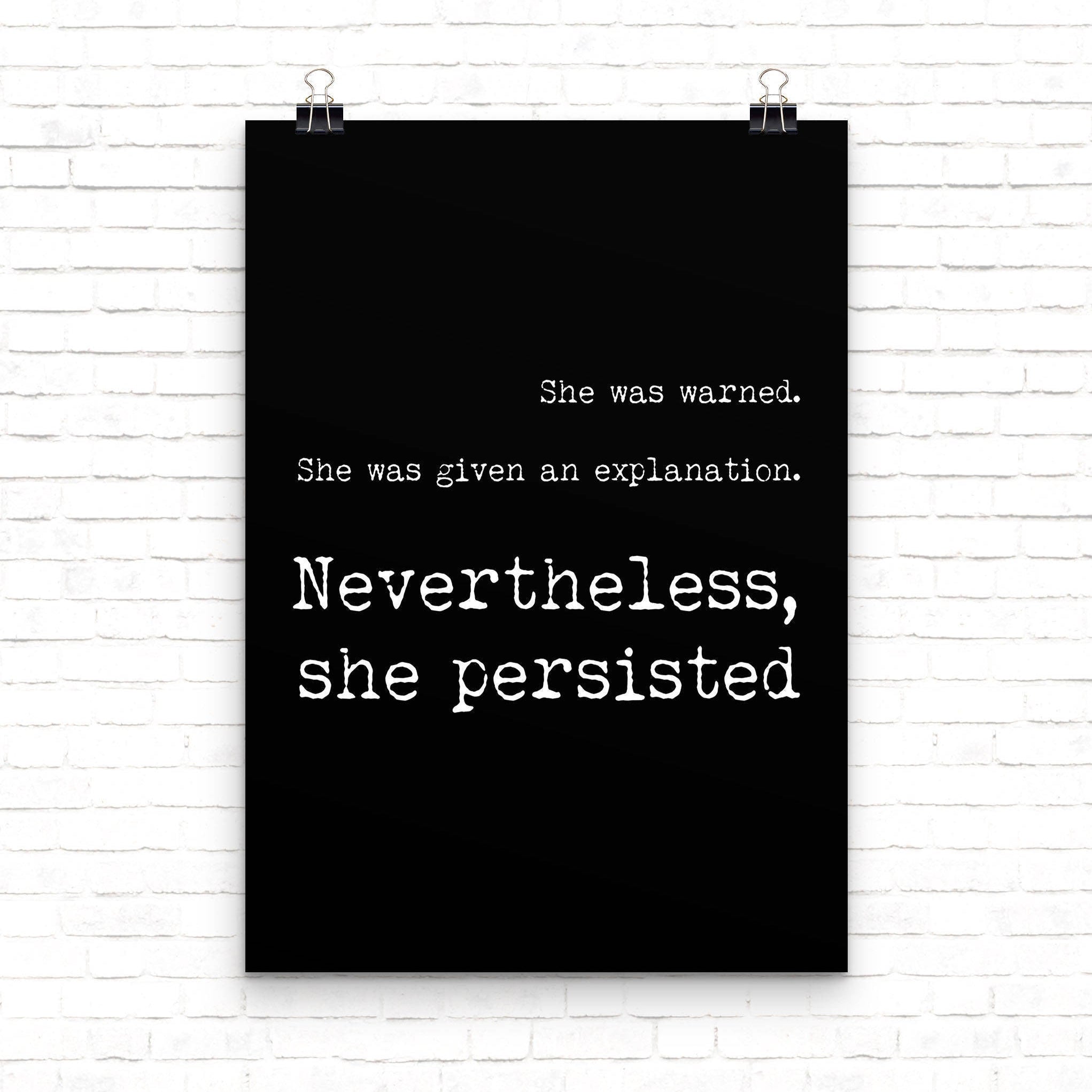 Feminist Art Gift, Nevertheless quote Feminist Poster