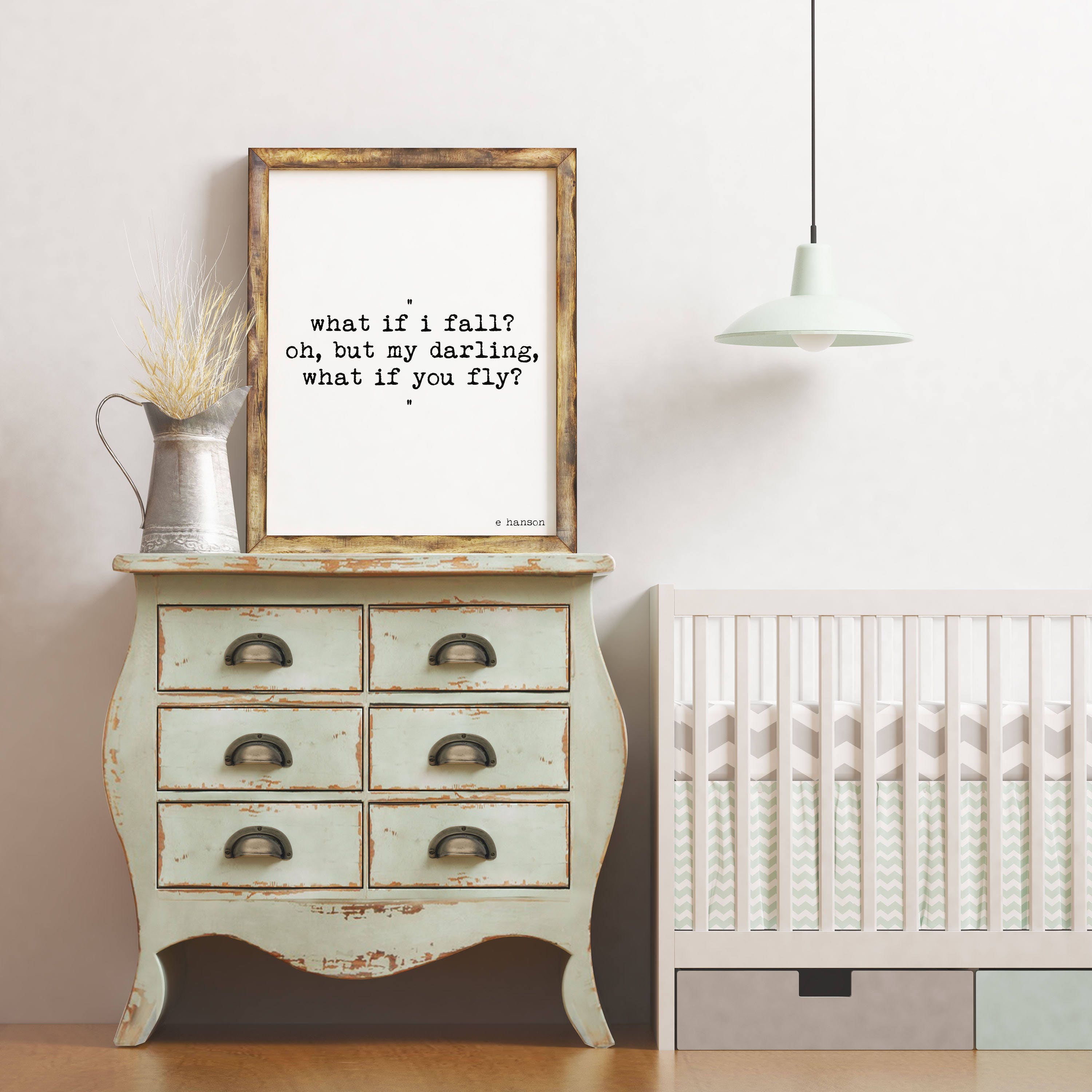 What if I fall? Oh but my darling, What if you fly? Art for Nursery Decor in Black & White