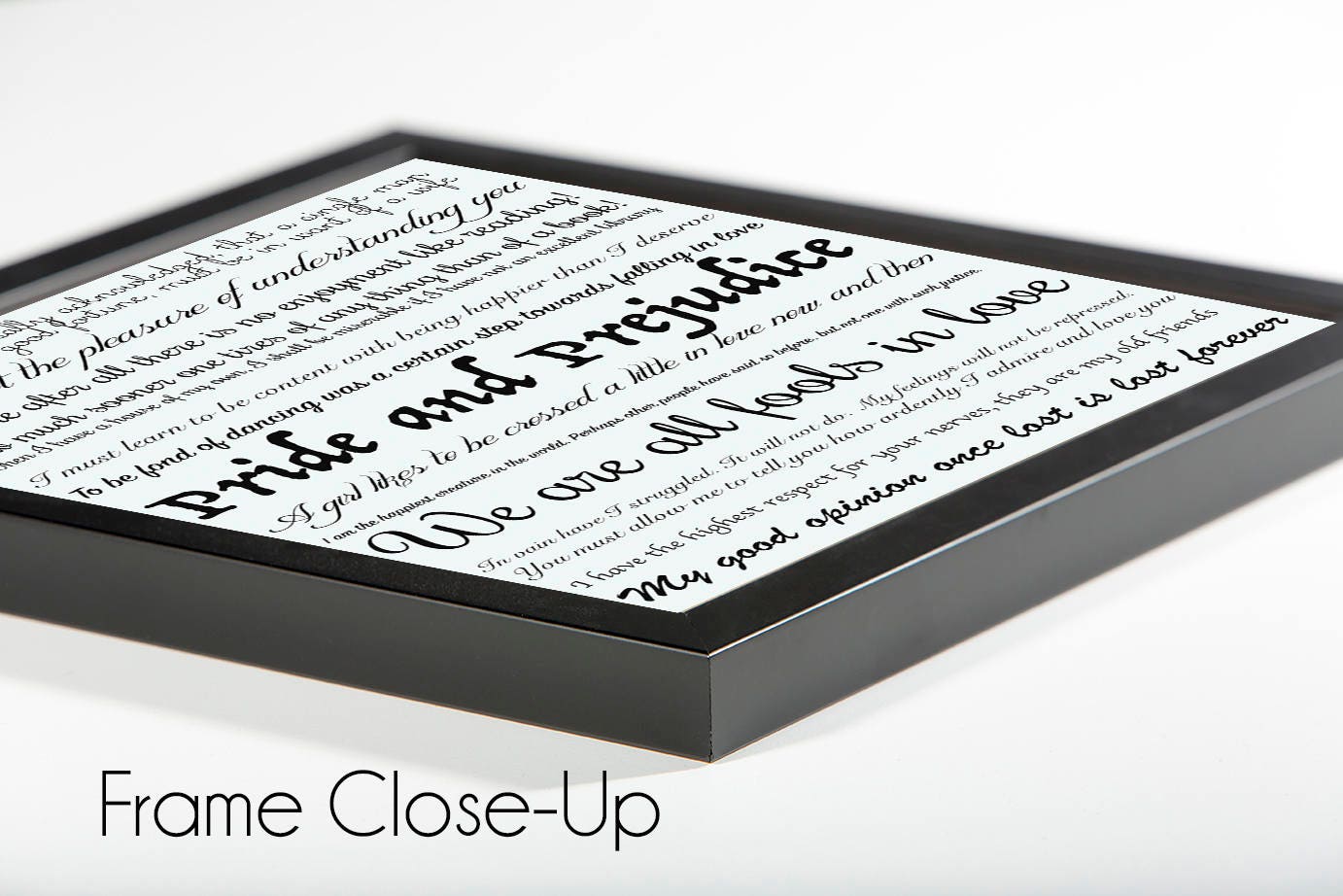 Ready to hang framed art print, 20x16 poem wall decor