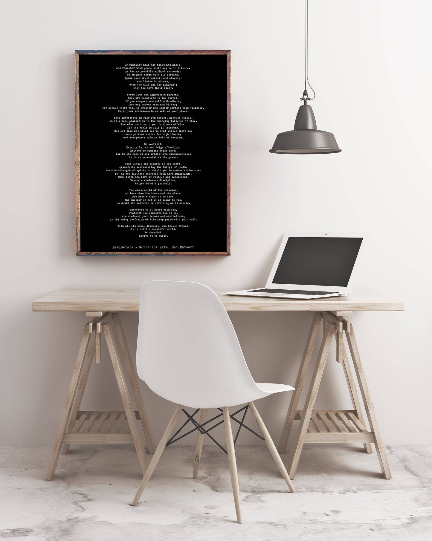 Desiderata Art Print, Max Ehrmann Unframed Inspirational Art in Black & White Unframed and Framed Art