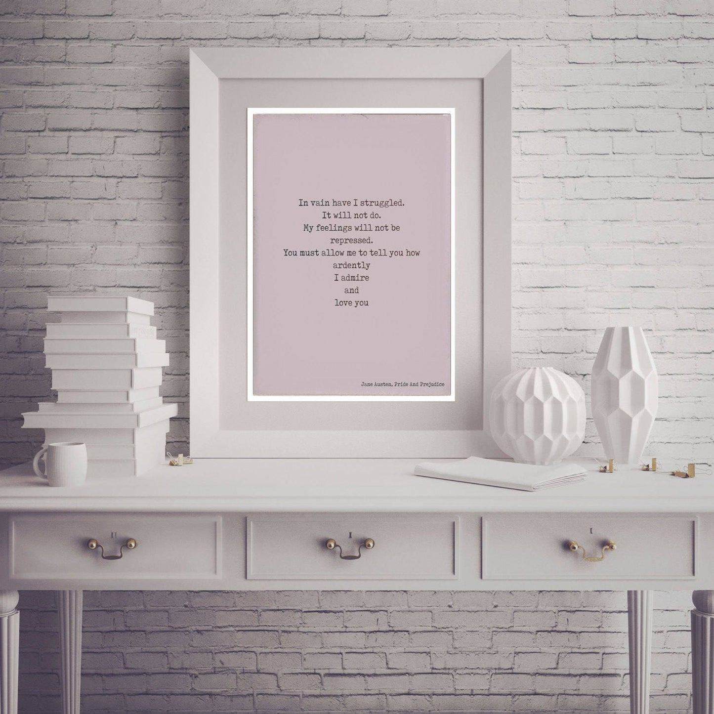 Pride and Prejudice Print, Mr. Darcy Love Quote