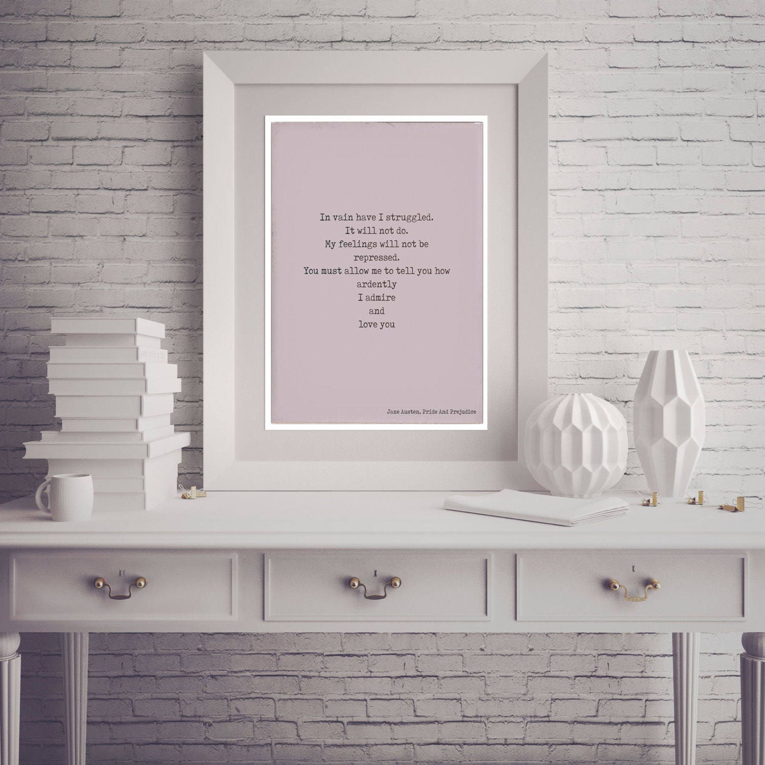 Pride and Prejudice Print, Mr. Darcy Love Quote