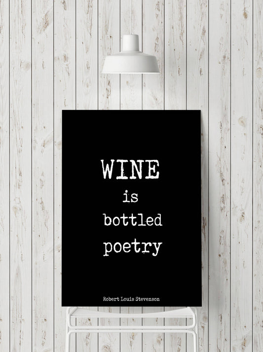 Robert Louis Stevenson Quote Print, Wine Kitchen and Dining Room Wall Art