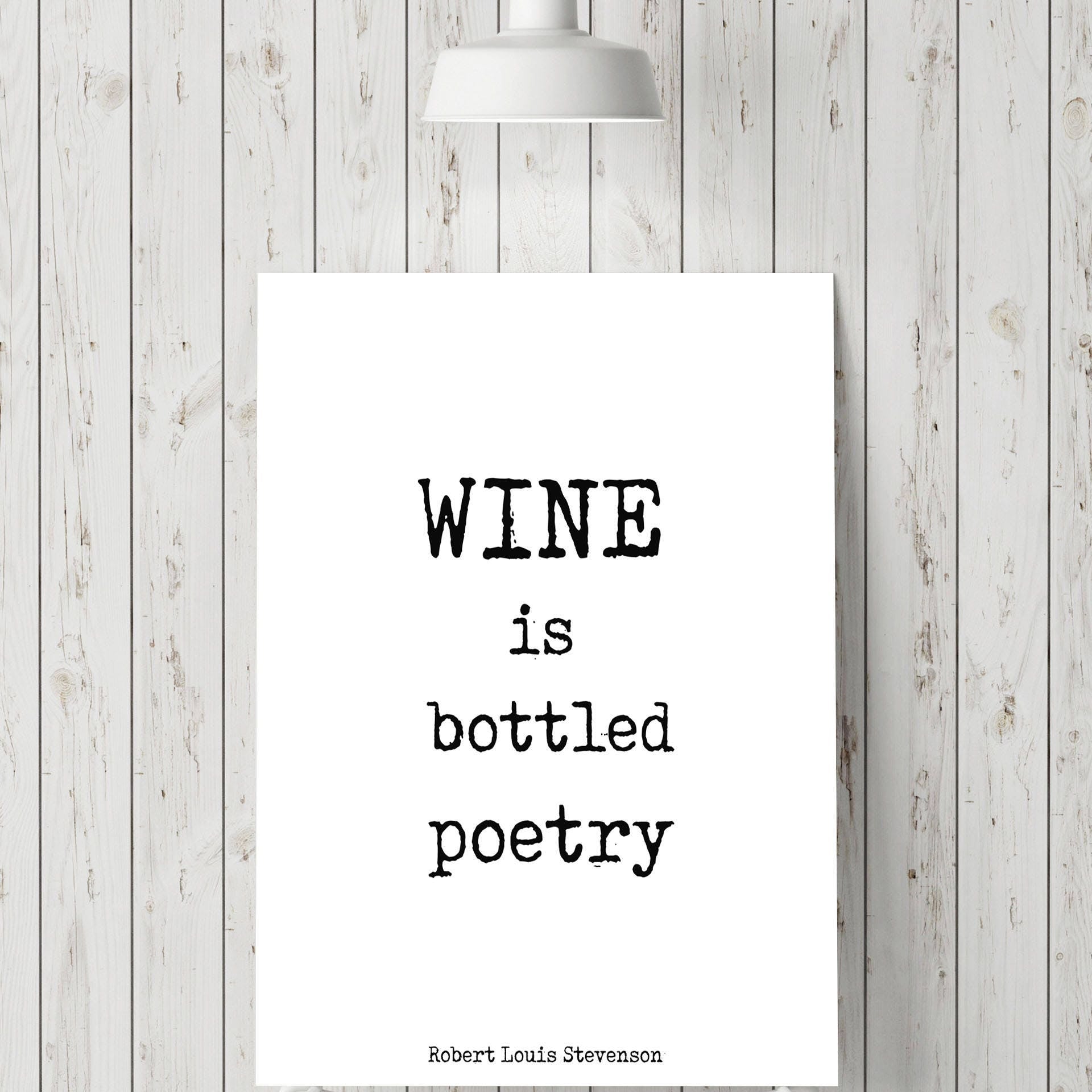 Robert Louis Stevenson Quote Print, Wine Kitchen and Dining Room Wall Art