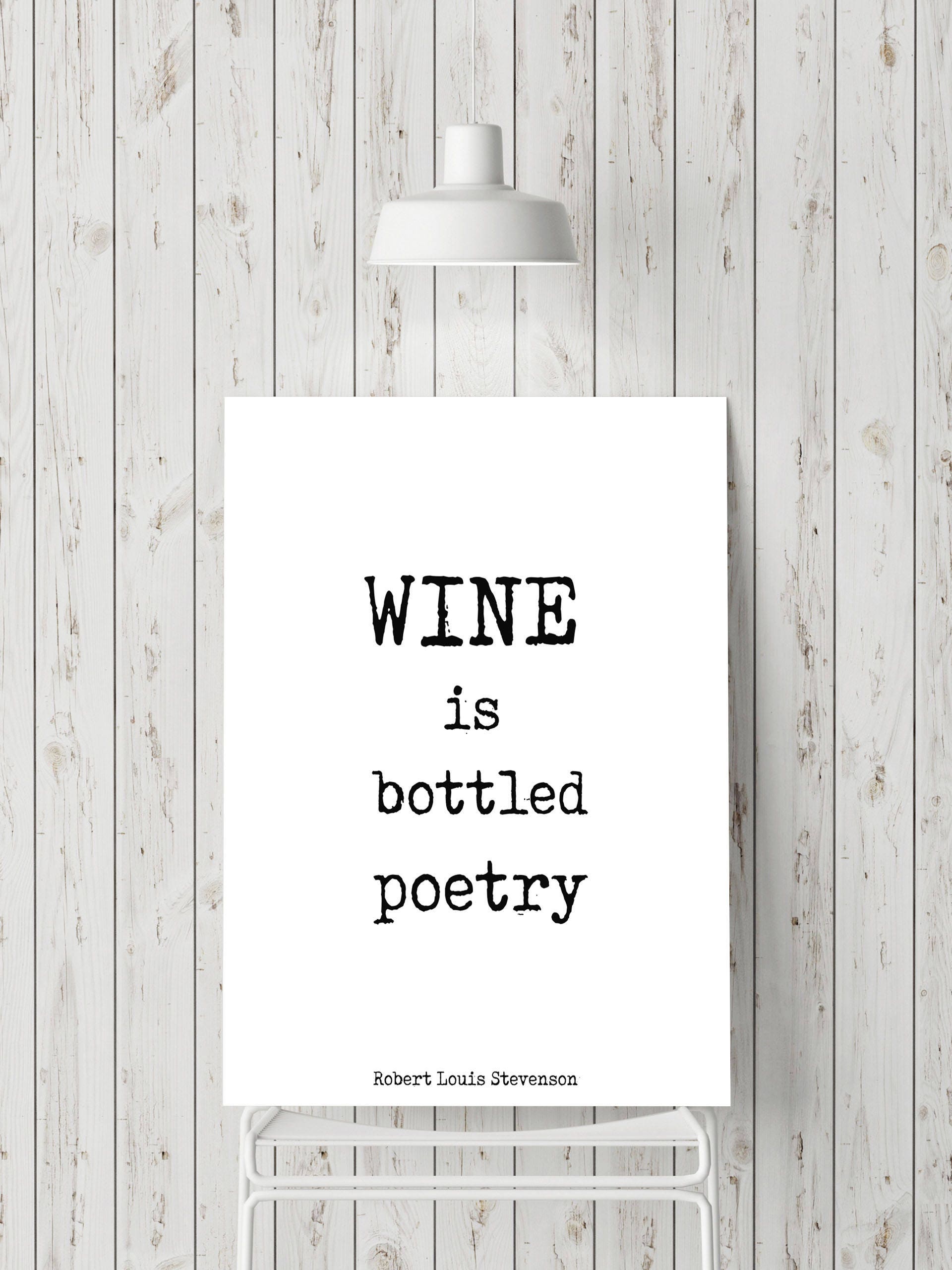 Robert Louis Stevenson Quote Print, Wine Kitchen and Dining Room Wall Art