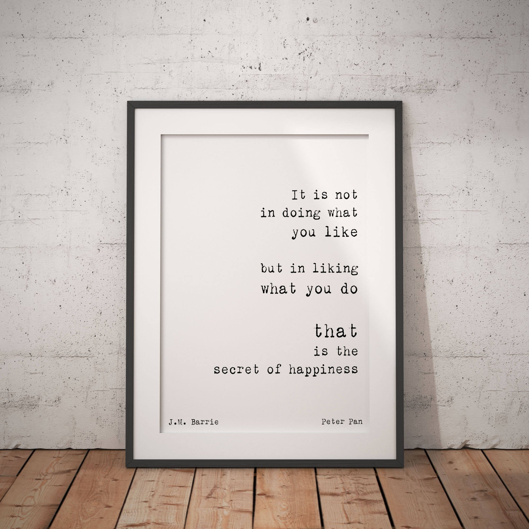 Secret Of Happiness Peter Pan Print, Unframed Black And White Art