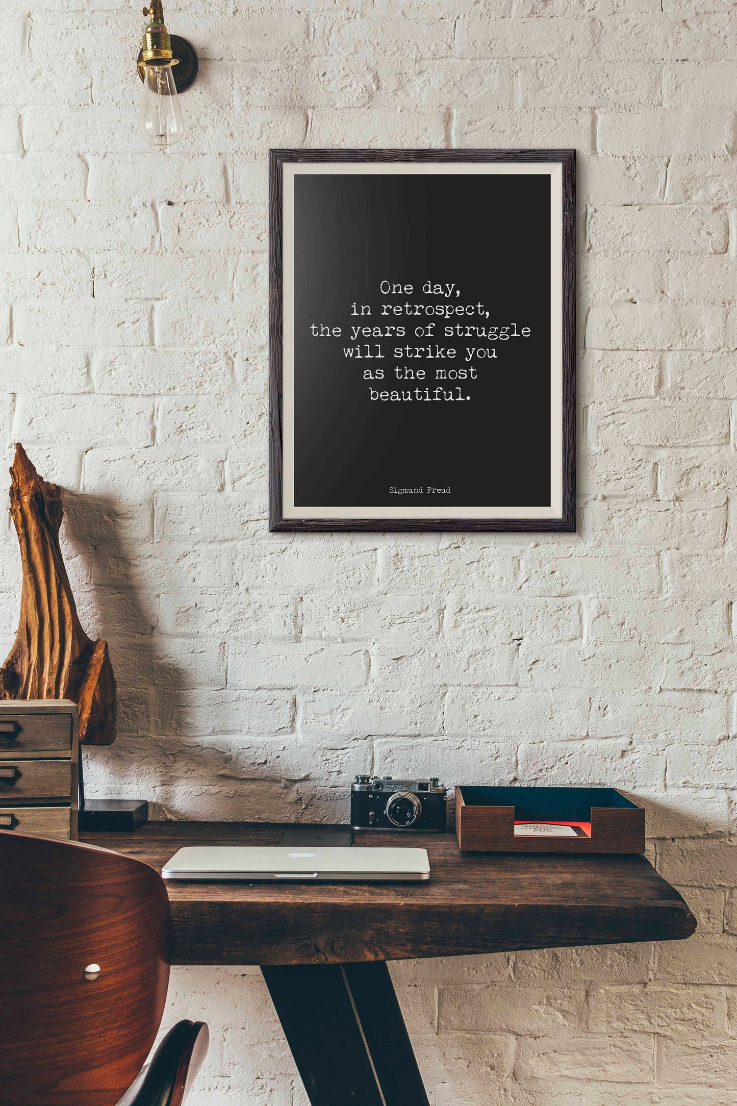 Sigmund Freud Quote Print in Black & White, Psychology Art Print Unframed and Framed Art