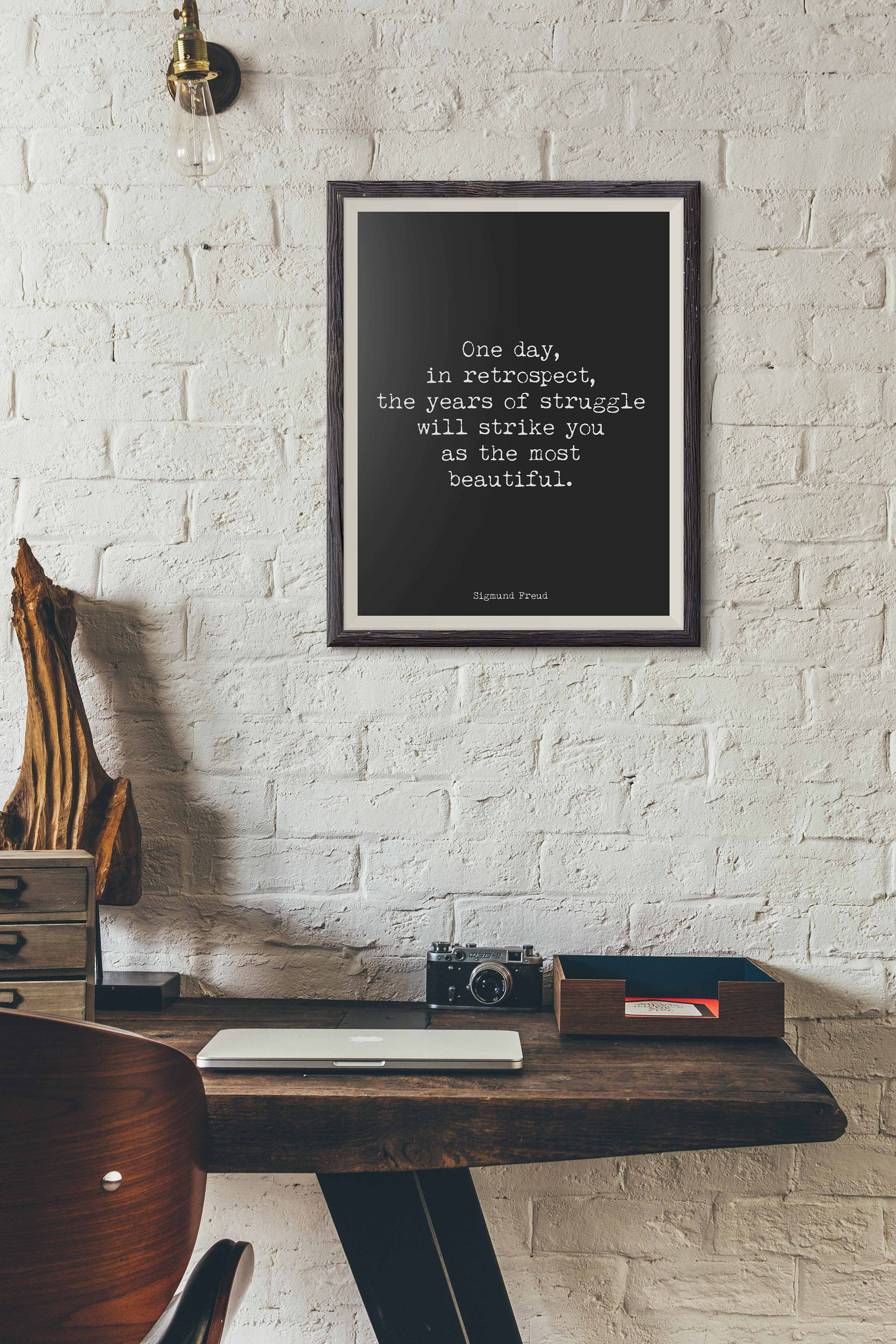 Sigmund Freud Quote Print in Black & White, Psychology Art Print Unframed and Framed Art