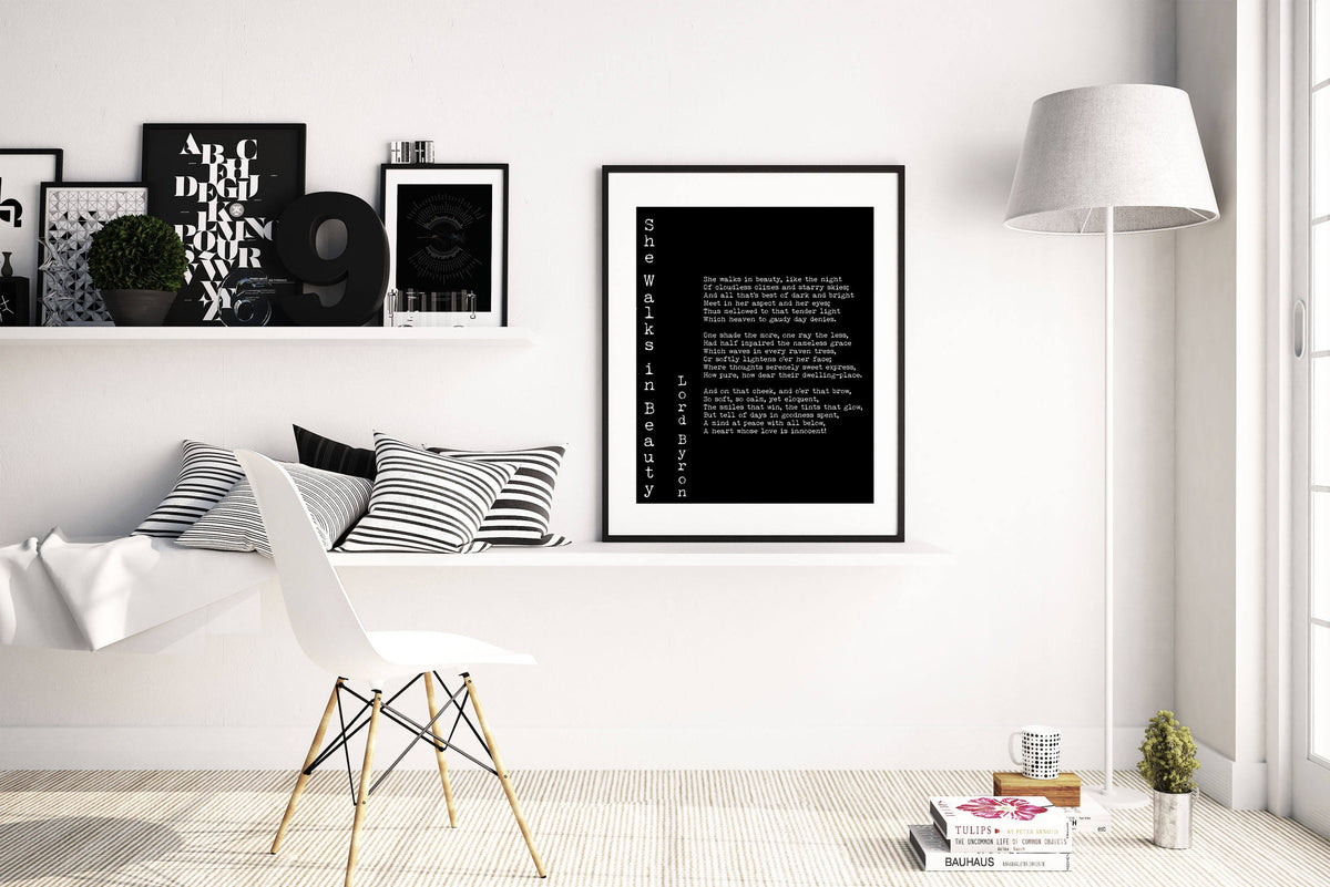 Love Poem Print, Lord Byron Quote Poem Poster