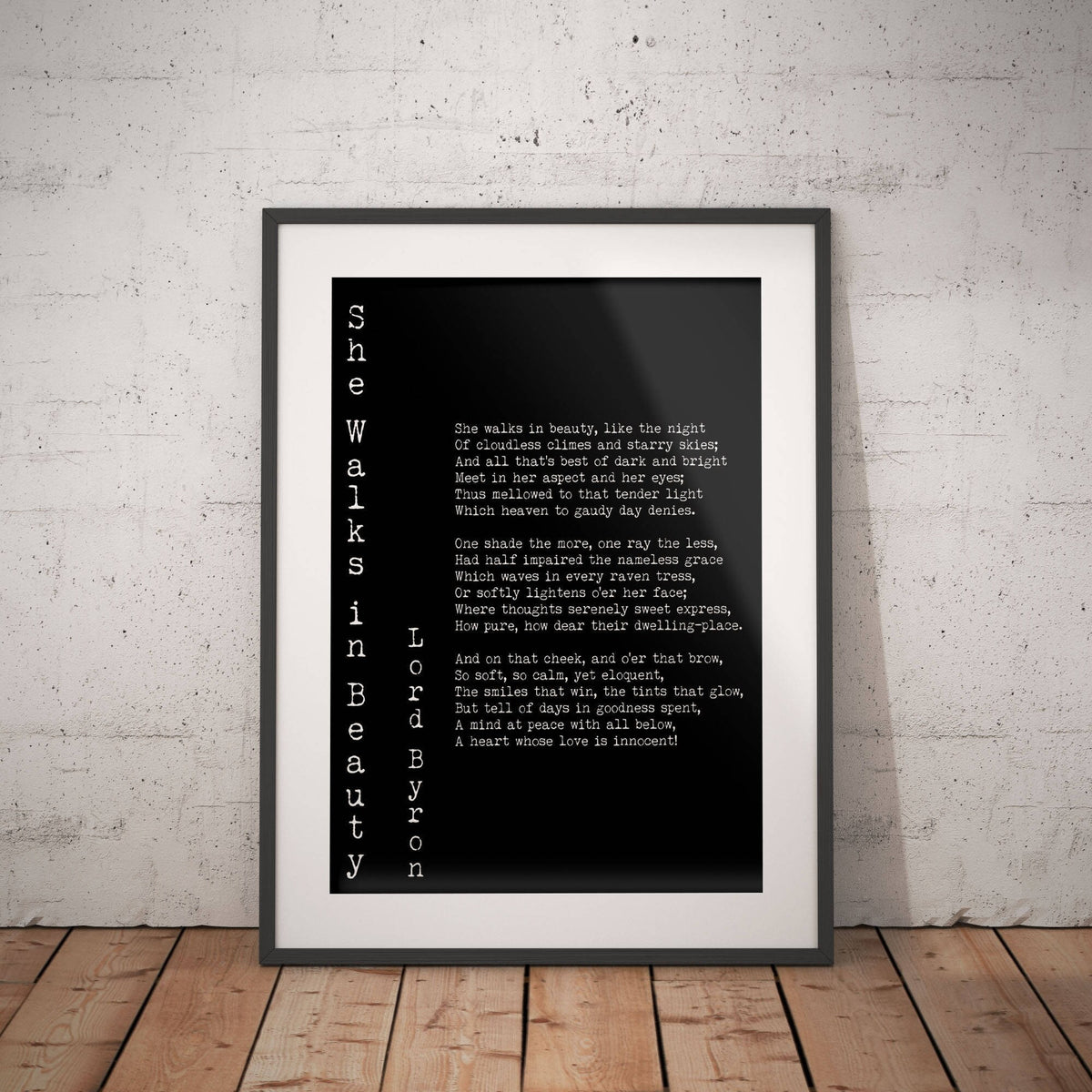Love Poem Print, Lord Byron Quote Poem Poster