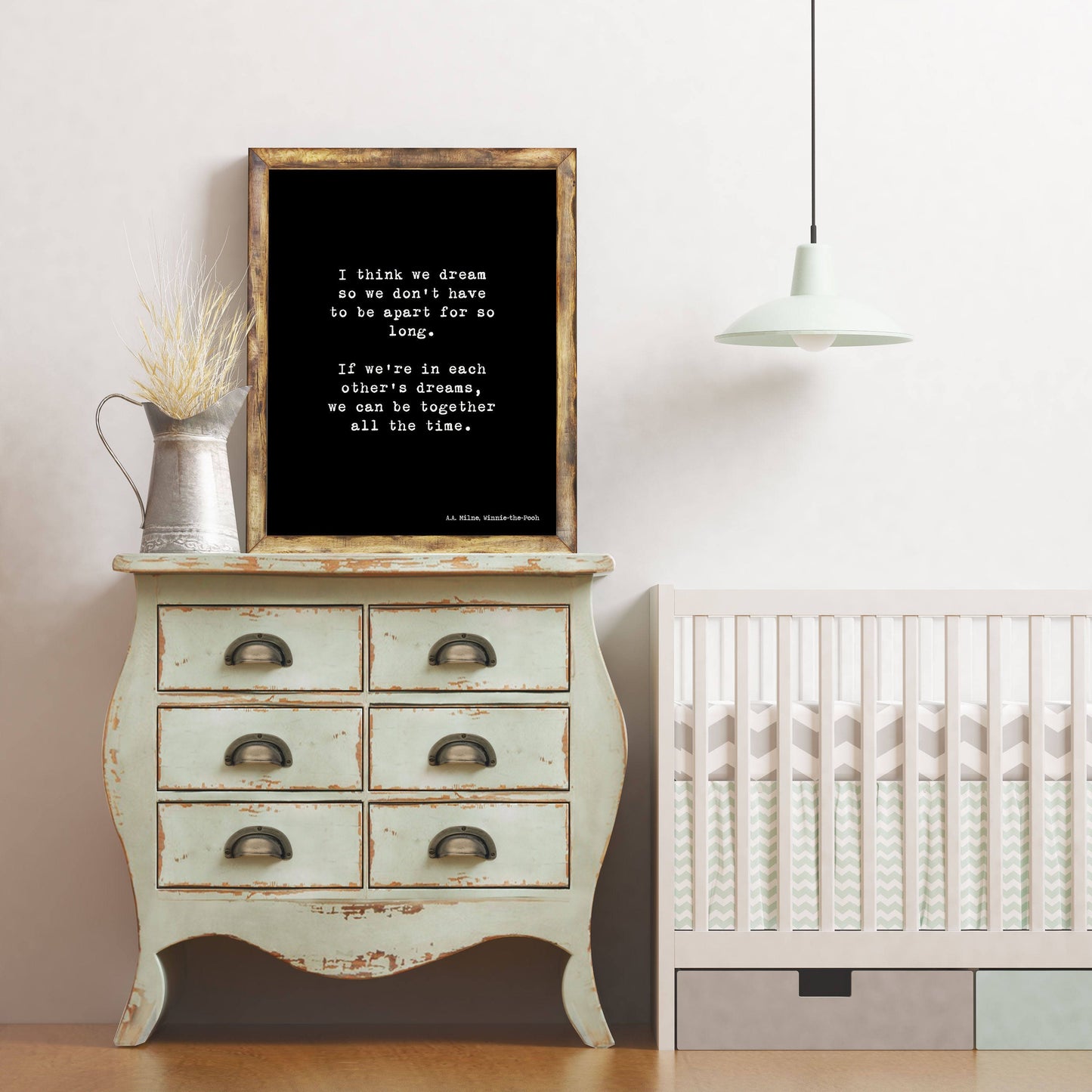 Winnie the Pooh Dream Quote Print – AA Milne Framed or Unframed Art Decor