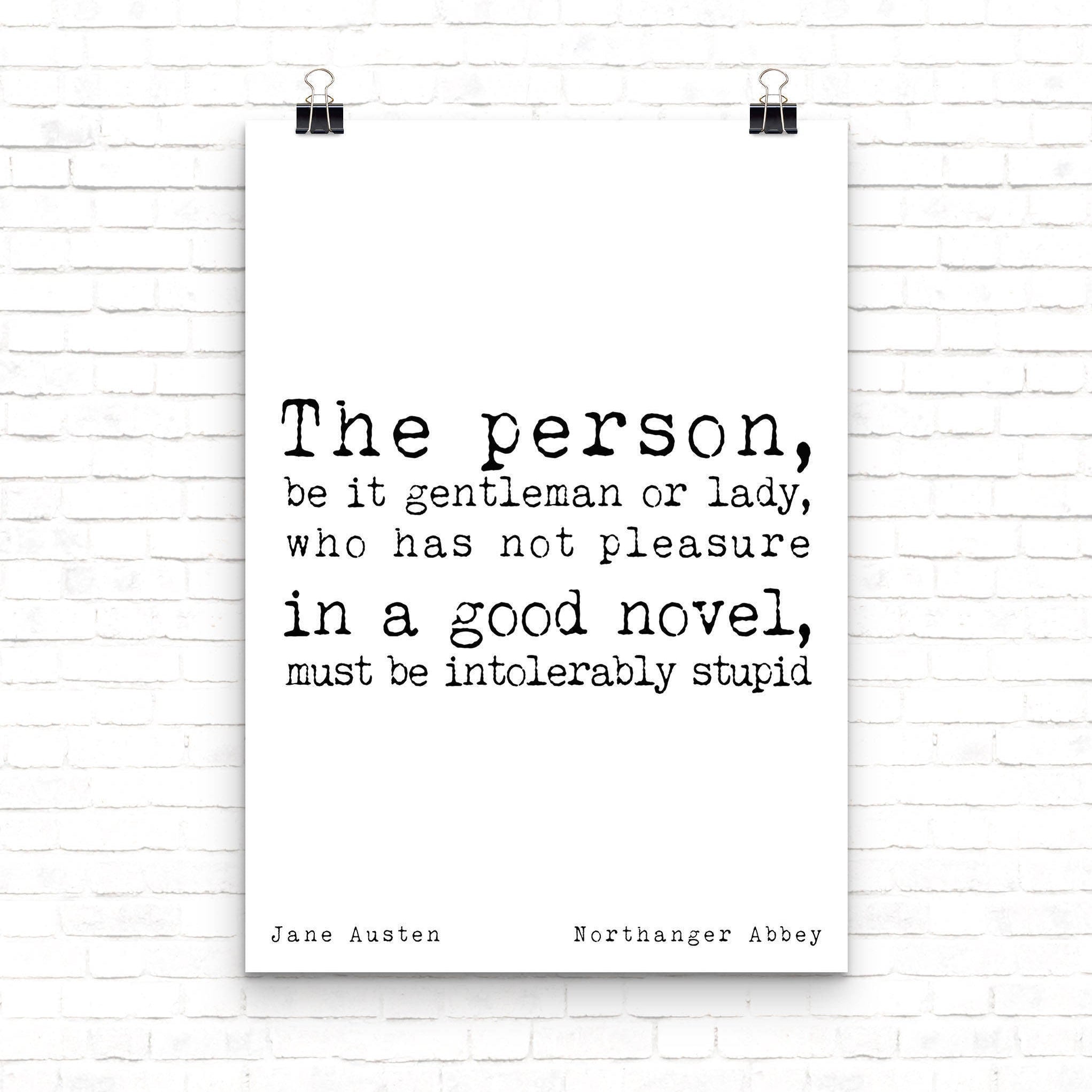 Jane Austen Quote Print, Northanger Abbey Literary Wall Art
